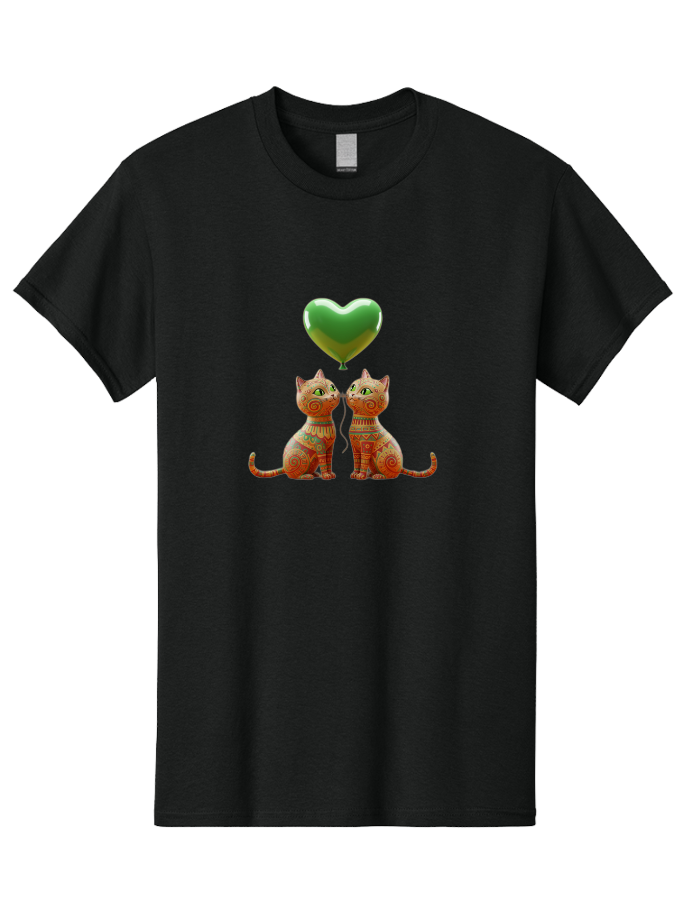 Two-Cats-With-Heart-Balloon-1 Men'S Graphic Tee, 100% Cotton, Comfortable Casual Summer Wear, Machine Washable, Vintage Camera, Old Camera, Antique Camera, Black Camera, Classic Photography, Photography Equipment, Nostalgic Device, Bai489 15