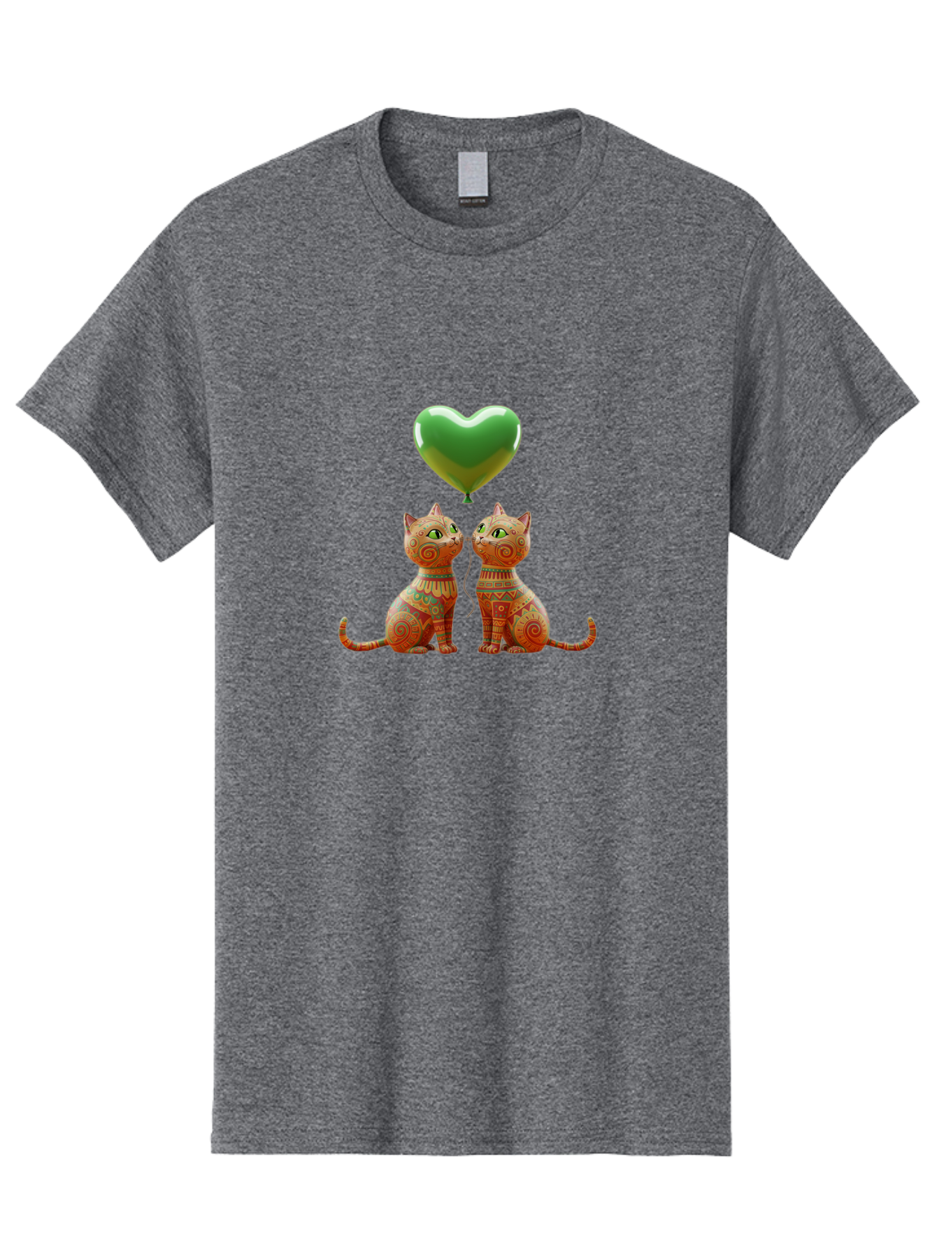 Two-Cats-With-Heart-Balloon-1 Men'S Graphic Tee, 100% Cotton, Comfortable Casual Summer Wear, Machine Washable, Vintage Camera, Old Camera, Antique Camera, Black Camera, Classic Photography, Photography Equipment, Nostalgic Device, Bai489 4