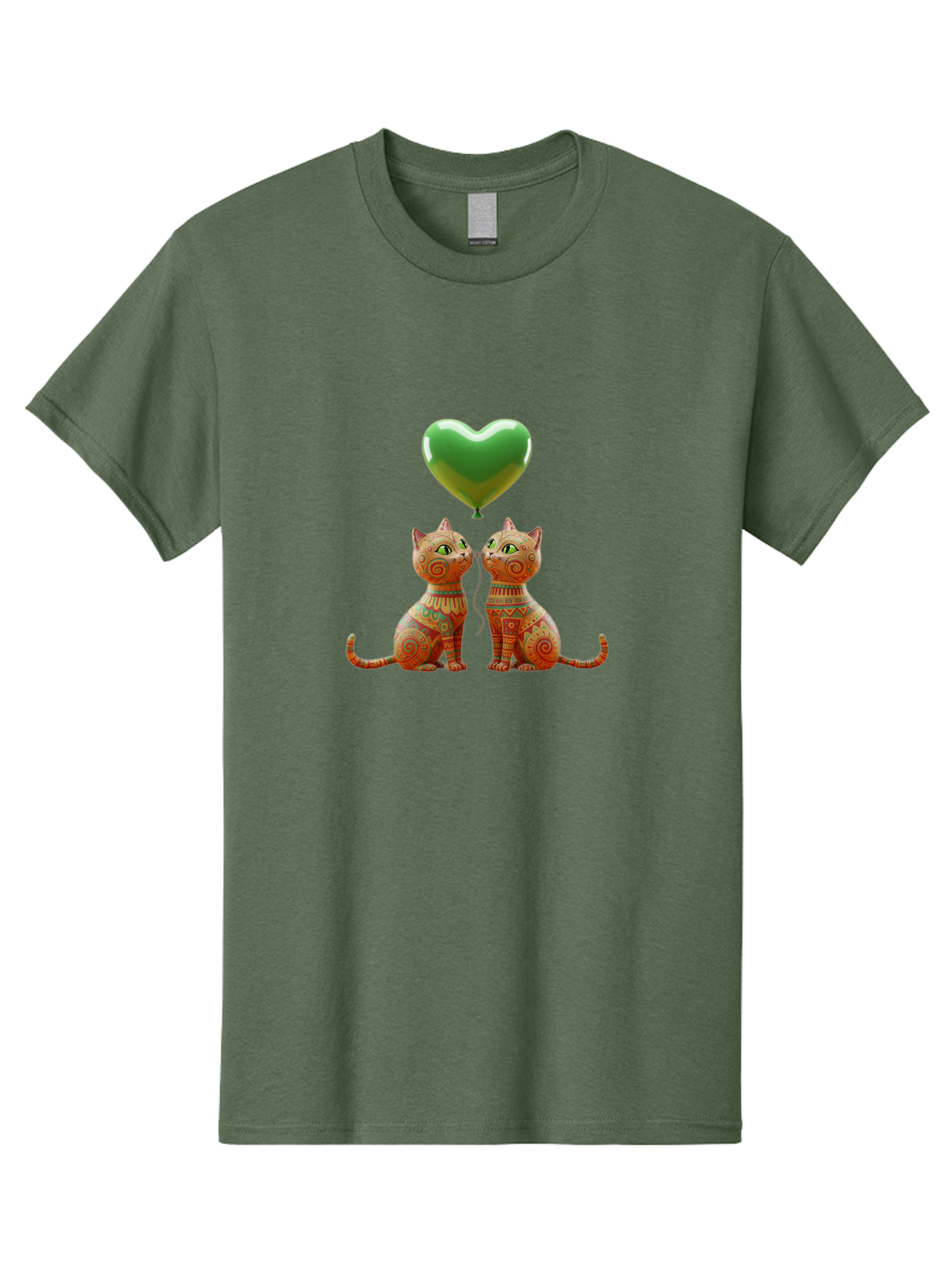 Two-Cats-With-Heart-Balloon-1 Men'S Graphic Tee, 100% Cotton, Comfortable Casual Summer Wear, Machine Washable, Vintage Camera, Old Camera, Antique Camera, Black Camera, Classic Photography, Photography Equipment, Nostalgic Device, Bai489 3
