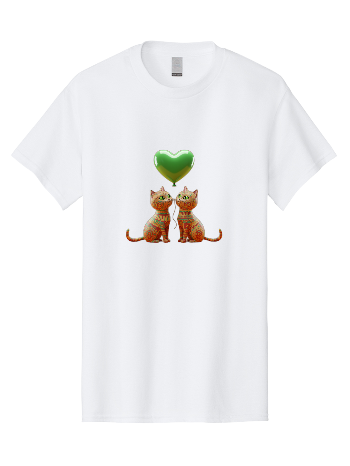 Two-Cats-With-Heart-Balloon-1 Men'S Graphic Tee, 100% Cotton, Comfortable Casual Summer Wear, Machine Washable, Vintage Camera, Old Camera, Antique Camera, Black Camera, Classic Photography, Photography Equipment, Nostalgic Device, Bai489 13