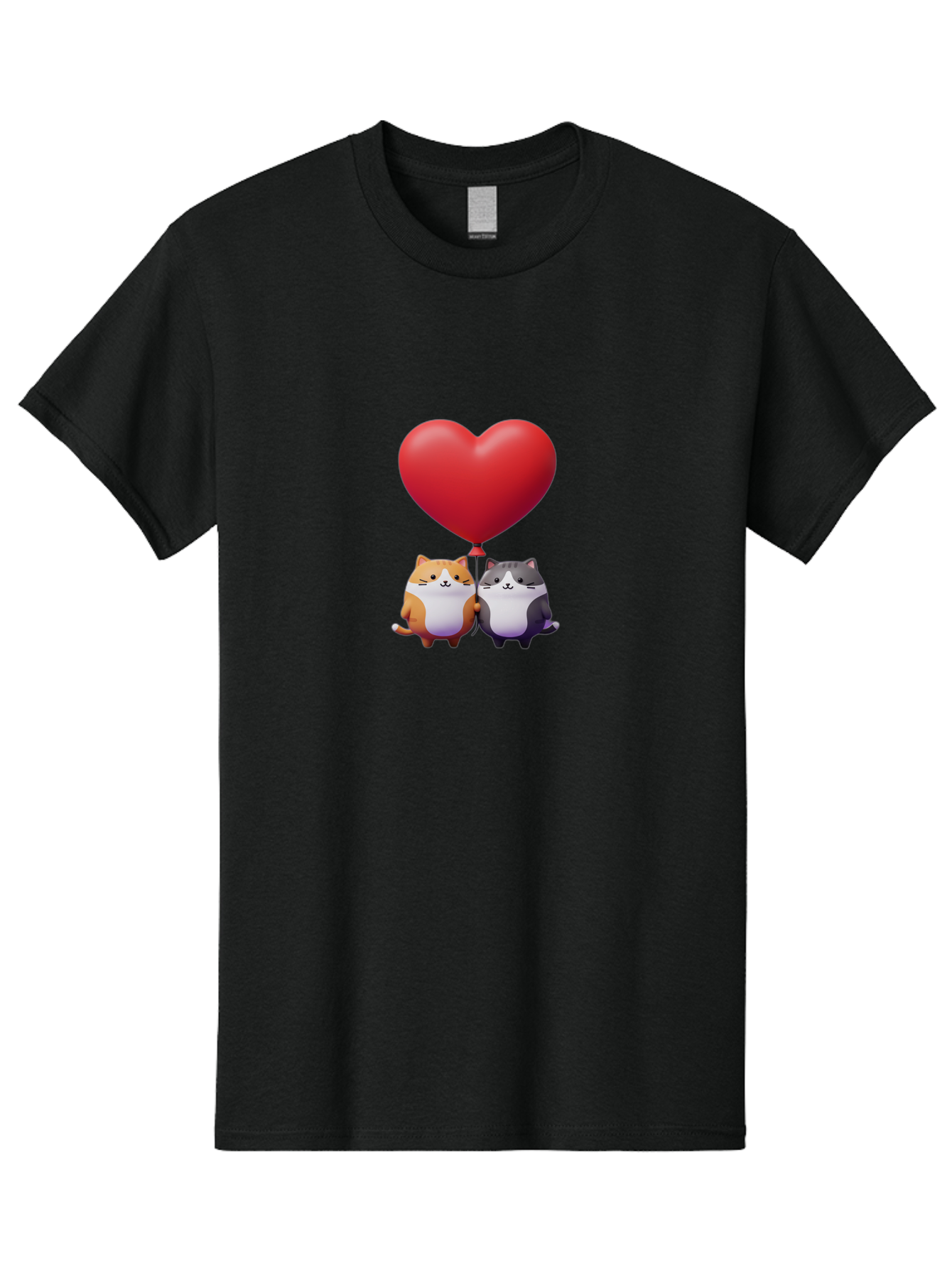 Two-Cats-With-Heart-Balloon Men'S Graphic Tee, 100% Cotton, Comfortable Casual Summer Wear, Machine Washable, Vintage Camera, Old Camera, Antique Camera, Black Camera, Classic Photography, Photography Equipment, Nostalgic Device, Film Camera, Bai490 9