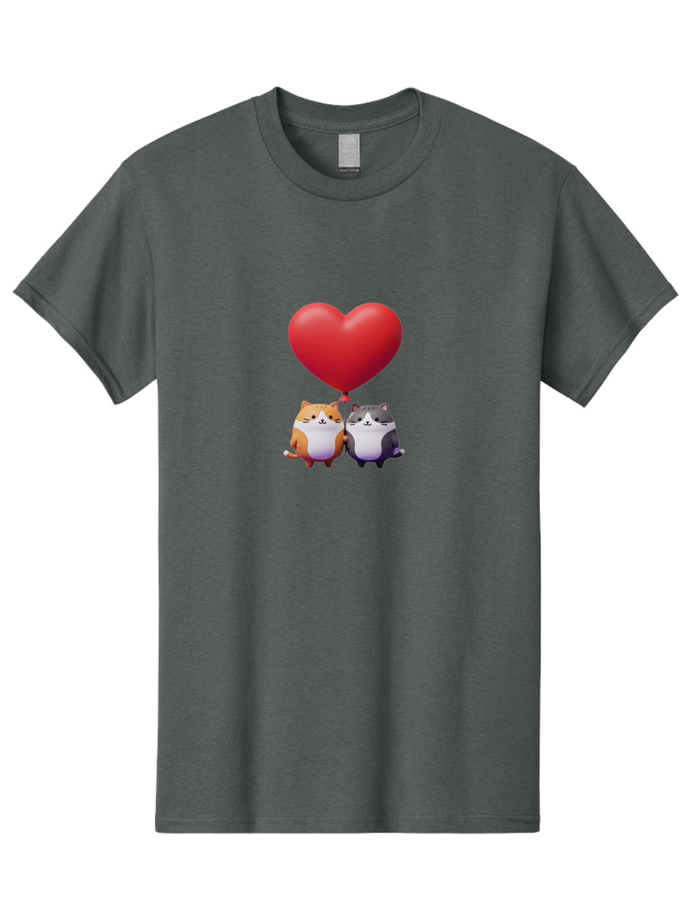 Two-Cats-With-Heart-Balloon Men'S Graphic Tee, 100% Cotton, Comfortable Casual Summer Wear, Machine Washable, Vintage Camera, Old Camera, Antique Camera, Black Camera, Classic Photography, Photography Equipment, Nostalgic Device, Film Camera, Bai490 4