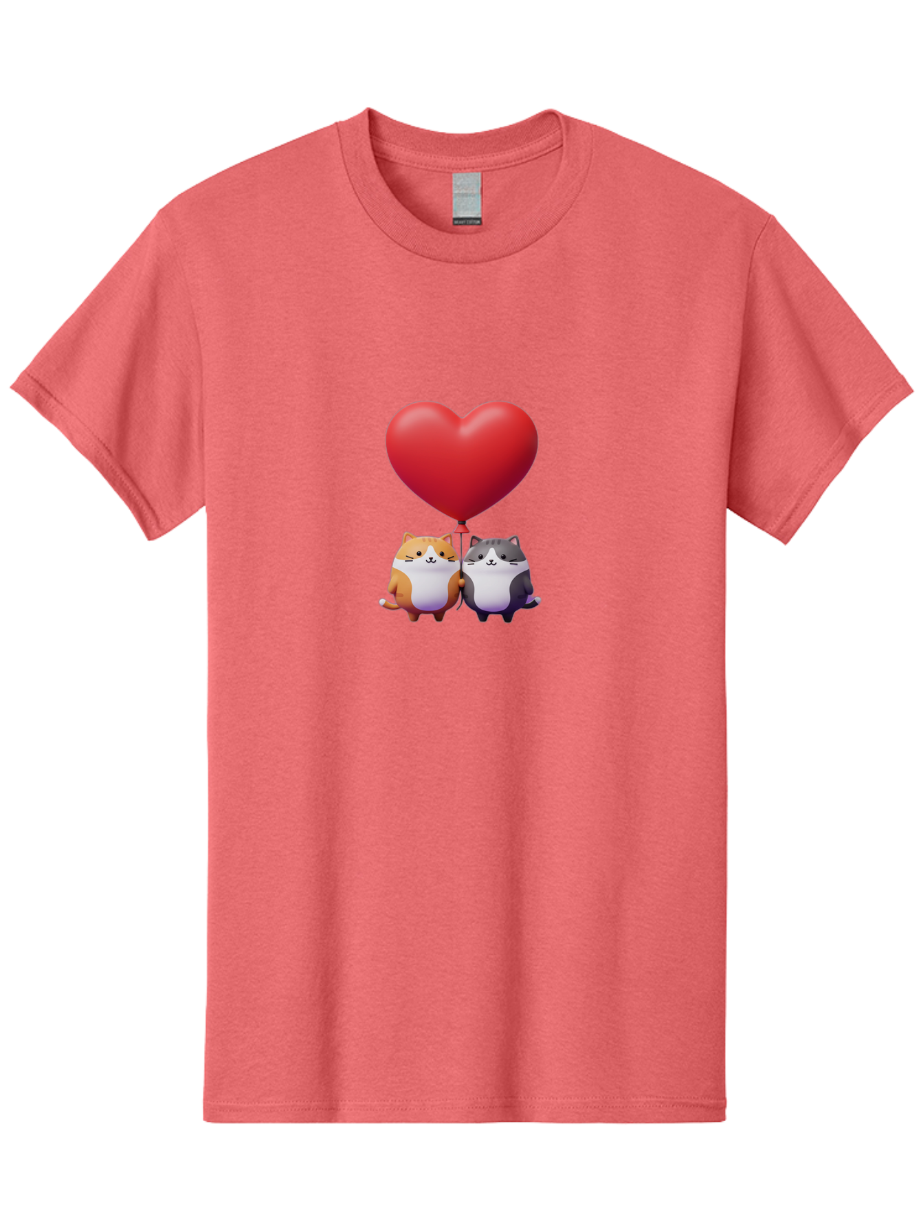 Two-Cats-With-Heart-Balloon Men'S Graphic Tee, 100% Cotton, Comfortable Casual Summer Wear, Machine Washable, Vintage Camera, Old Camera, Antique Camera, Black Camera, Classic Photography, Photography Equipment, Nostalgic Device, Film Camera, Bai490 13