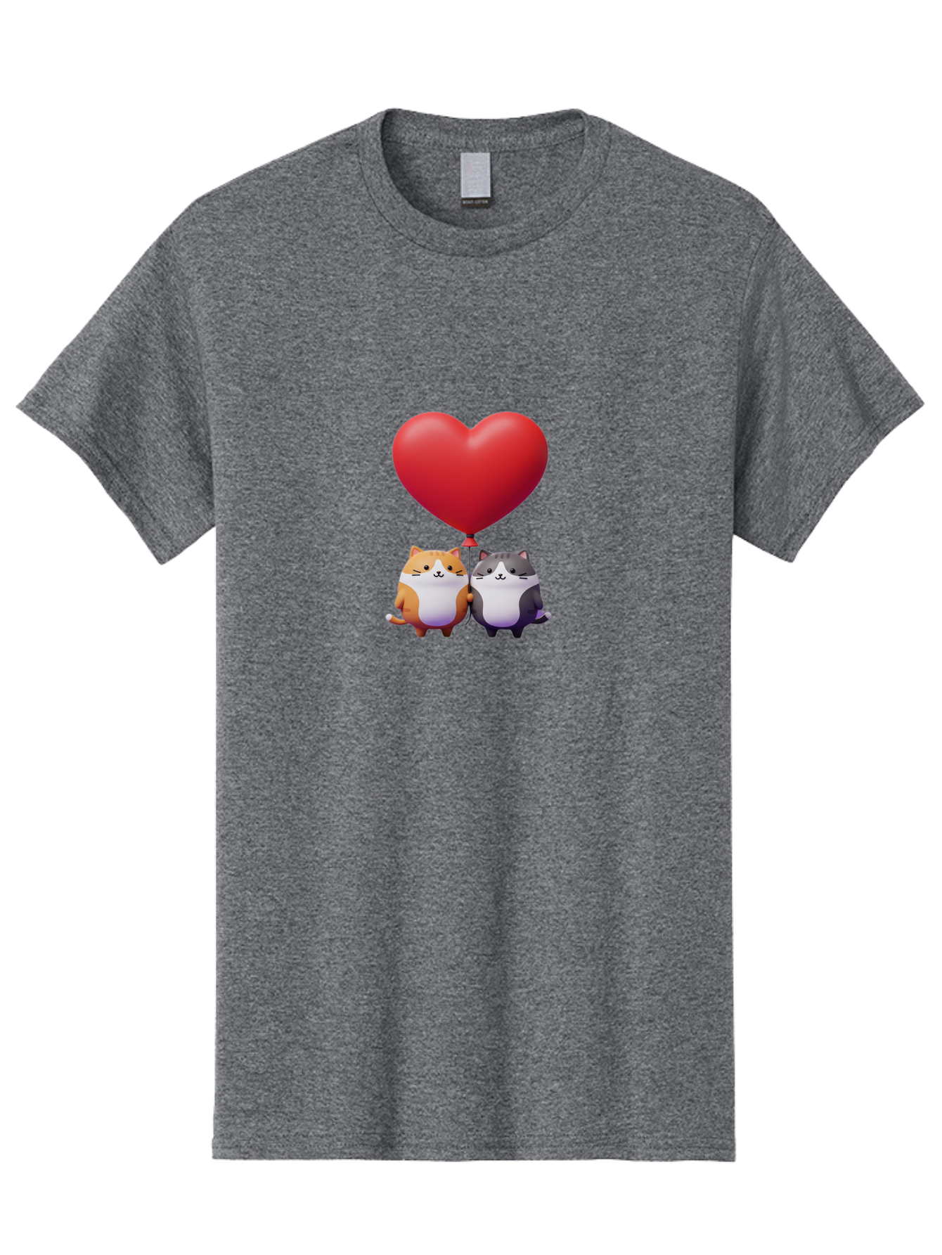 Two-Cats-With-Heart-Balloon Men'S Graphic Tee, 100% Cotton, Comfortable Casual Summer Wear, Machine Washable, Vintage Camera, Old Camera, Antique Camera, Black Camera, Classic Photography, Photography Equipment, Nostalgic Device, Film Camera, Bai490 10
