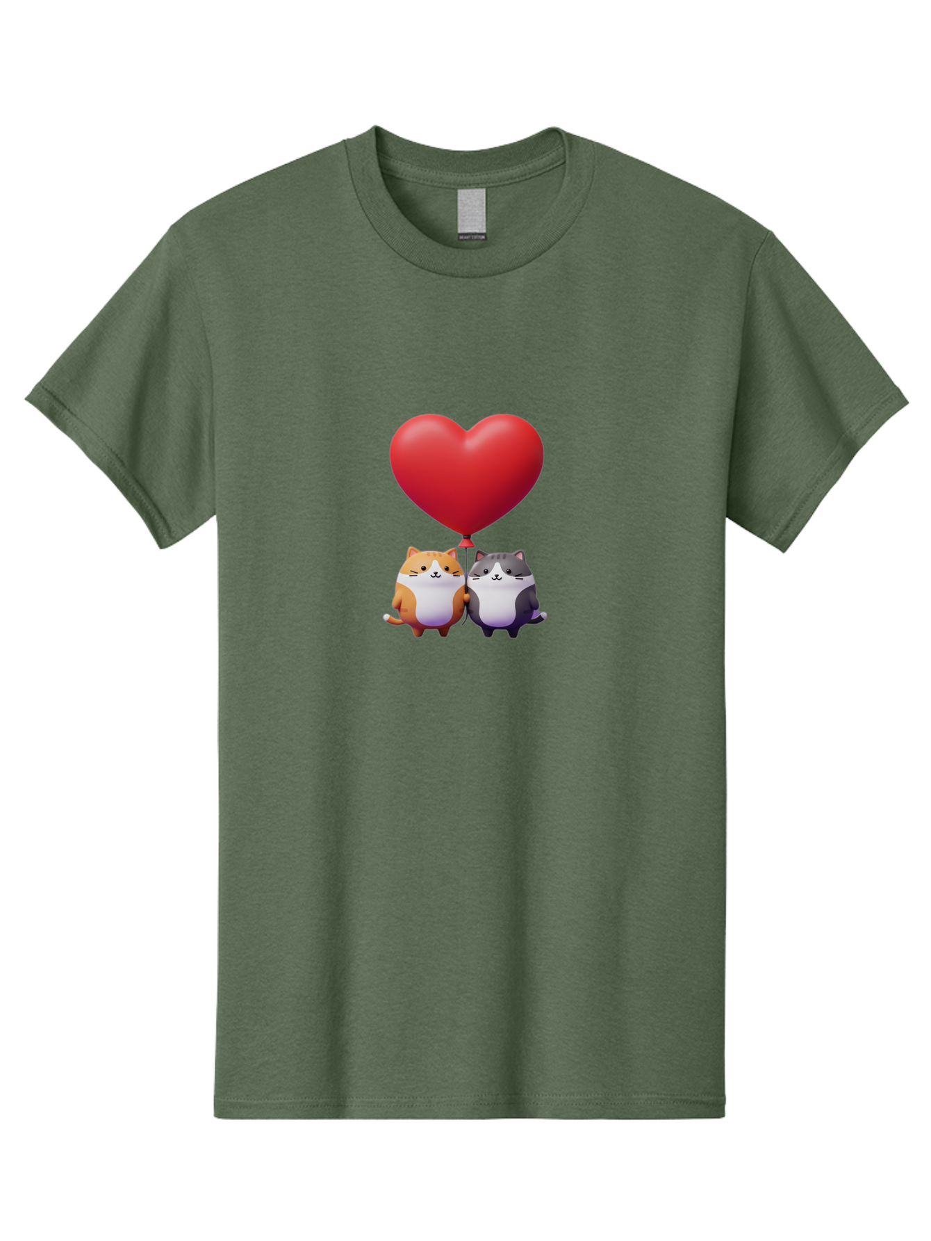 Two-Cats-With-Heart-Balloon Men'S Graphic Tee, 100% Cotton, Comfortable Casual Summer Wear, Machine Washable, Vintage Camera, Old Camera, Antique Camera, Black Camera, Classic Photography, Photography Equipment, Nostalgic Device, Film Camera, Bai490 3