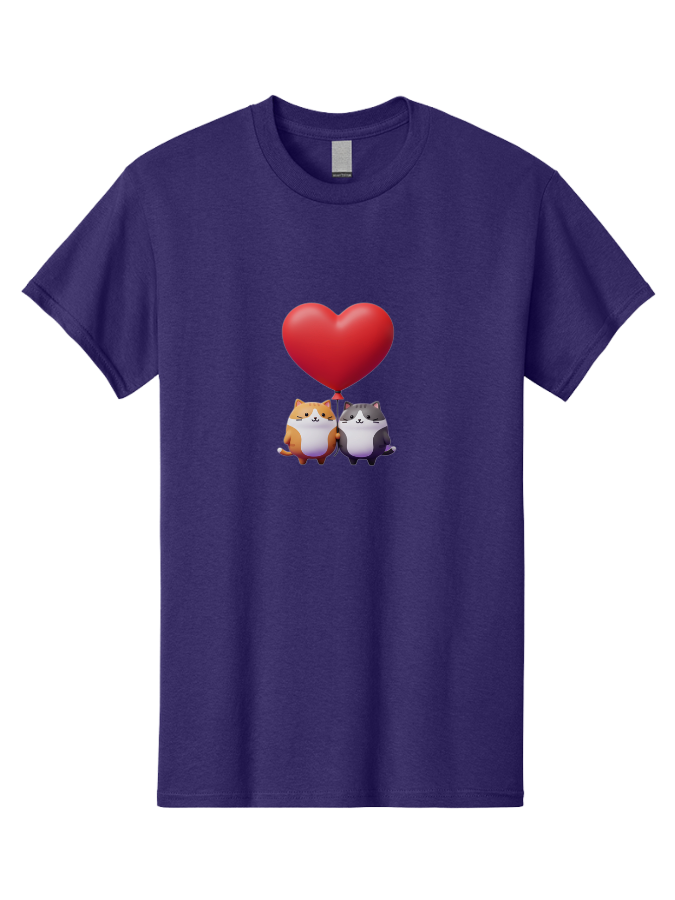 Two-Cats-With-Heart-Balloon Men'S Graphic Tee, 100% Cotton, Comfortable Casual Summer Wear, Machine Washable, Vintage Camera, Old Camera, Antique Camera, Black Camera, Classic Photography, Photography Equipment, Nostalgic Device, Film Camera, Bai490 8