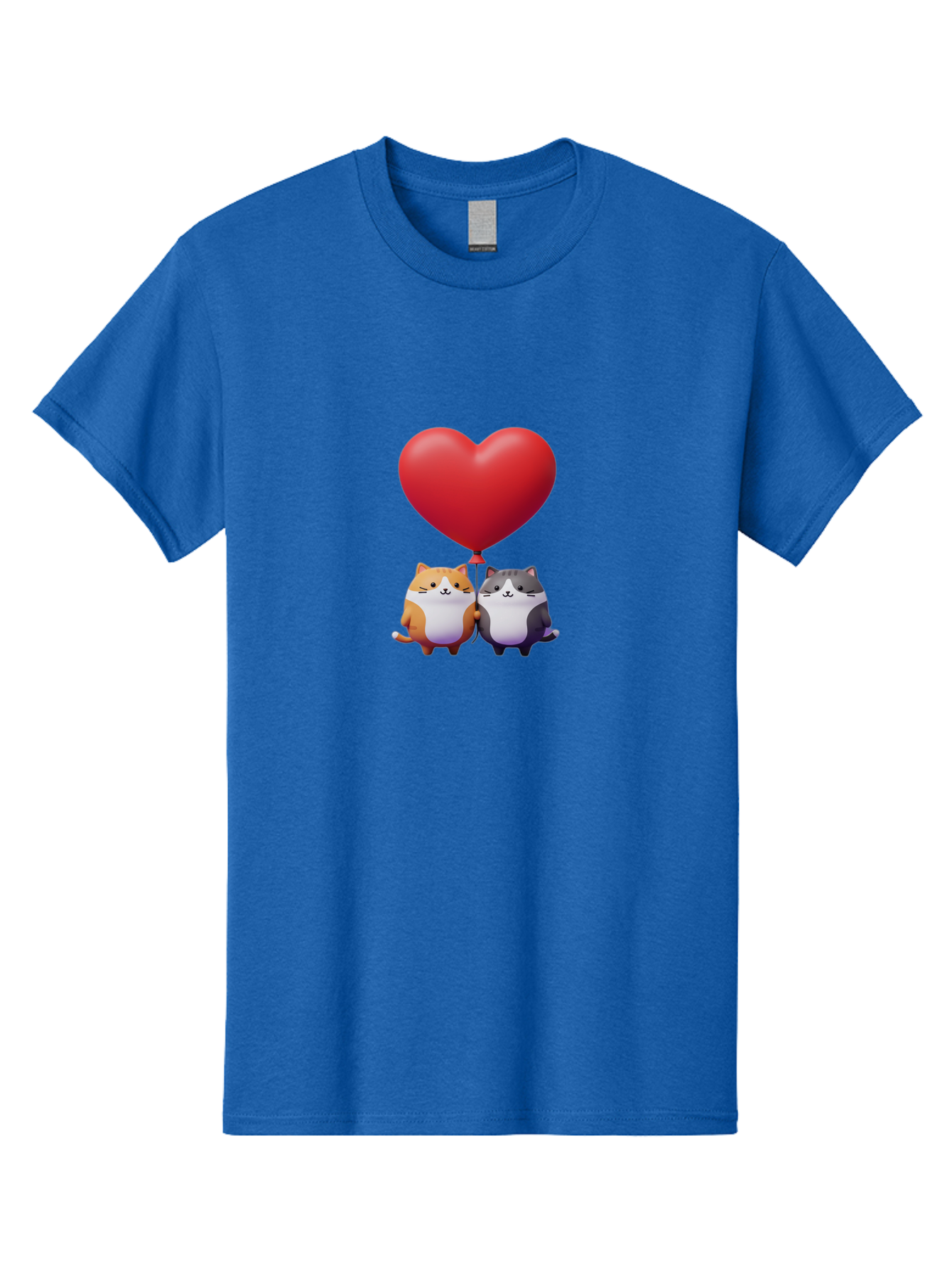 Two-Cats-With-Heart-Balloon Men'S Graphic Tee, 100% Cotton, Comfortable Casual Summer Wear, Machine Washable, Vintage Camera, Old Camera, Antique Camera, Black Camera, Classic Photography, Photography Equipment, Nostalgic Device, Film Camera, Bai490 5