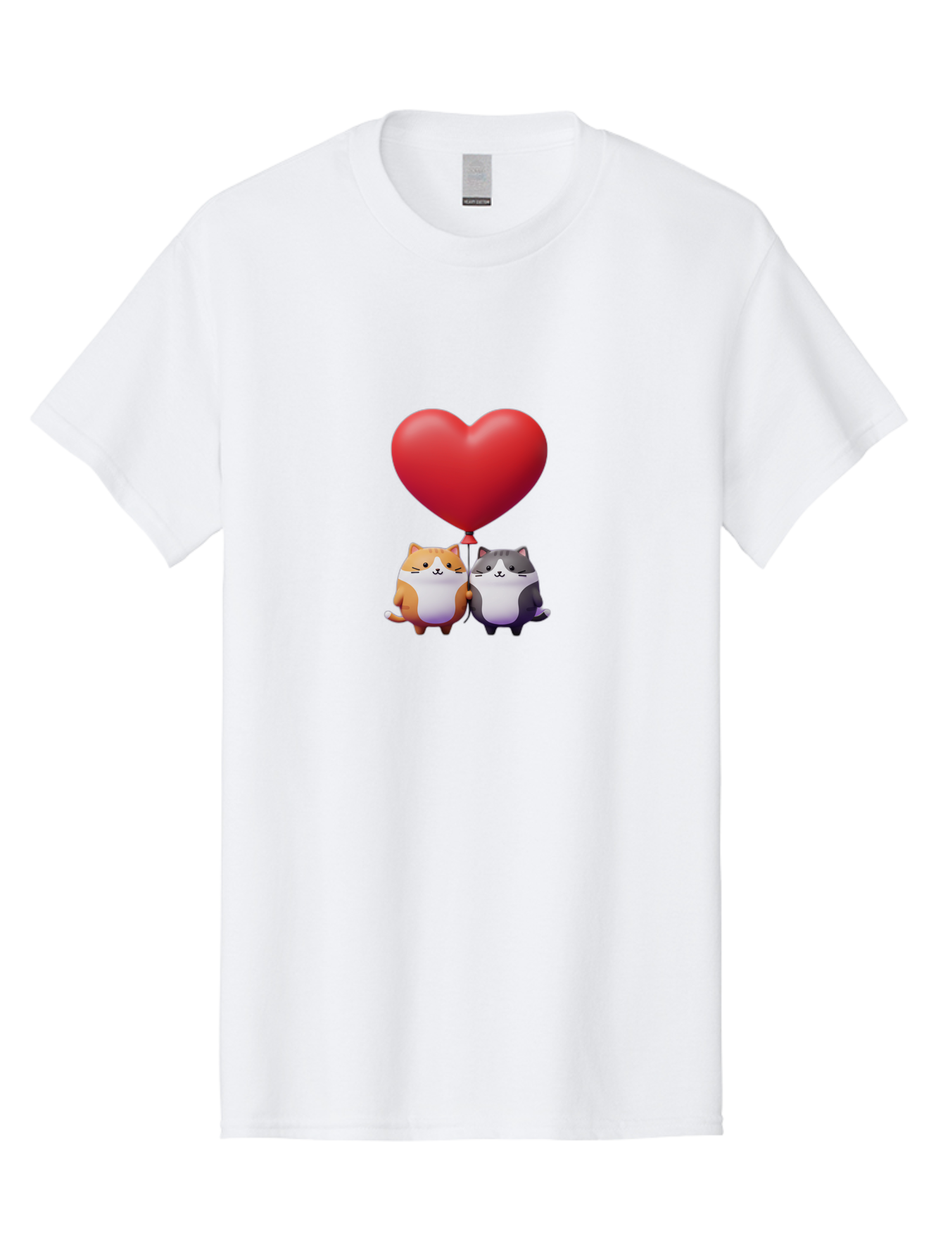 Two-Cats-With-Heart-Balloon Men'S Graphic Tee, 100% Cotton, Comfortable Casual Summer Wear, Machine Washable, Vintage Camera, Old Camera, Antique Camera, Black Camera, Classic Photography, Photography Equipment, Nostalgic Device, Film Camera, Bai490 15