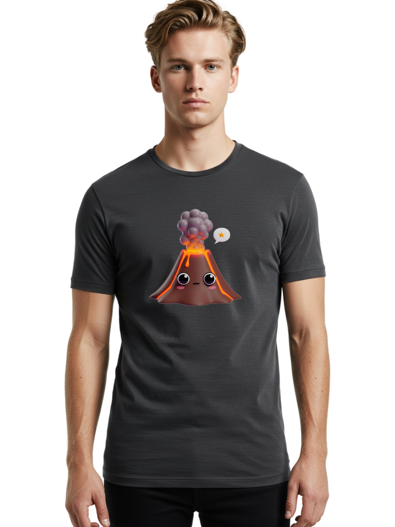 Volcano-Emoji Men'S Graphic Tee, 100% Cotton, Comfortable Casual Summer Wear, Machine Washable, Vintage Camera, Old Camera, Antique Camera, Black Camera, Classic Photography, Photography Equipment, Nostalgic Device, Film Camera, Camera Art Bai517 20