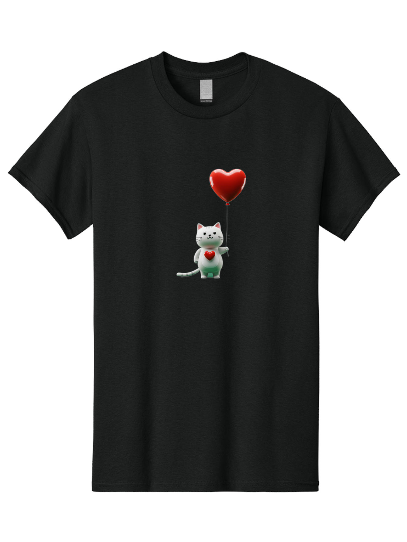 White-Cat-With-Heart-Balloon Men'S Graphic Tee, 100% Cotton, Comfortable Casual Summer Wear, Machine Washable, Vintage Camera, Old Camera, Antique Camera, Black Camera, Classic Photography, Photography Equipment, Nostalgic Device, Film Camera, Bai557 2