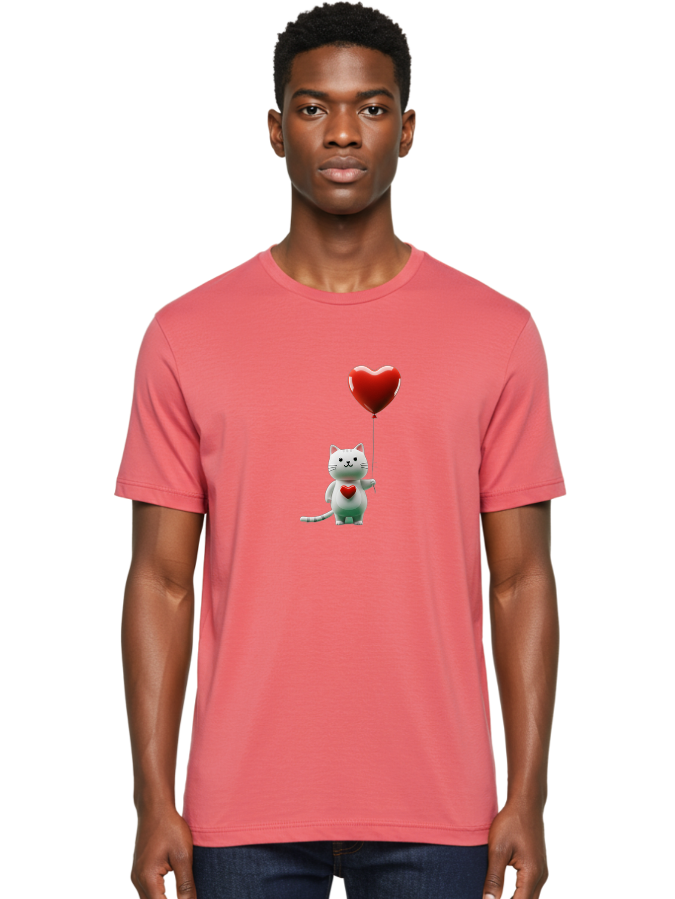 White-Cat-With-Heart-Balloon Men'S Graphic Tee, 100% Cotton, Comfortable Casual Summer Wear, Machine Washable, Vintage Camera, Old Camera, Antique Camera, Black Camera, Classic Photography, Photography Equipment, Nostalgic Device, Film Camera, Bai557 30
