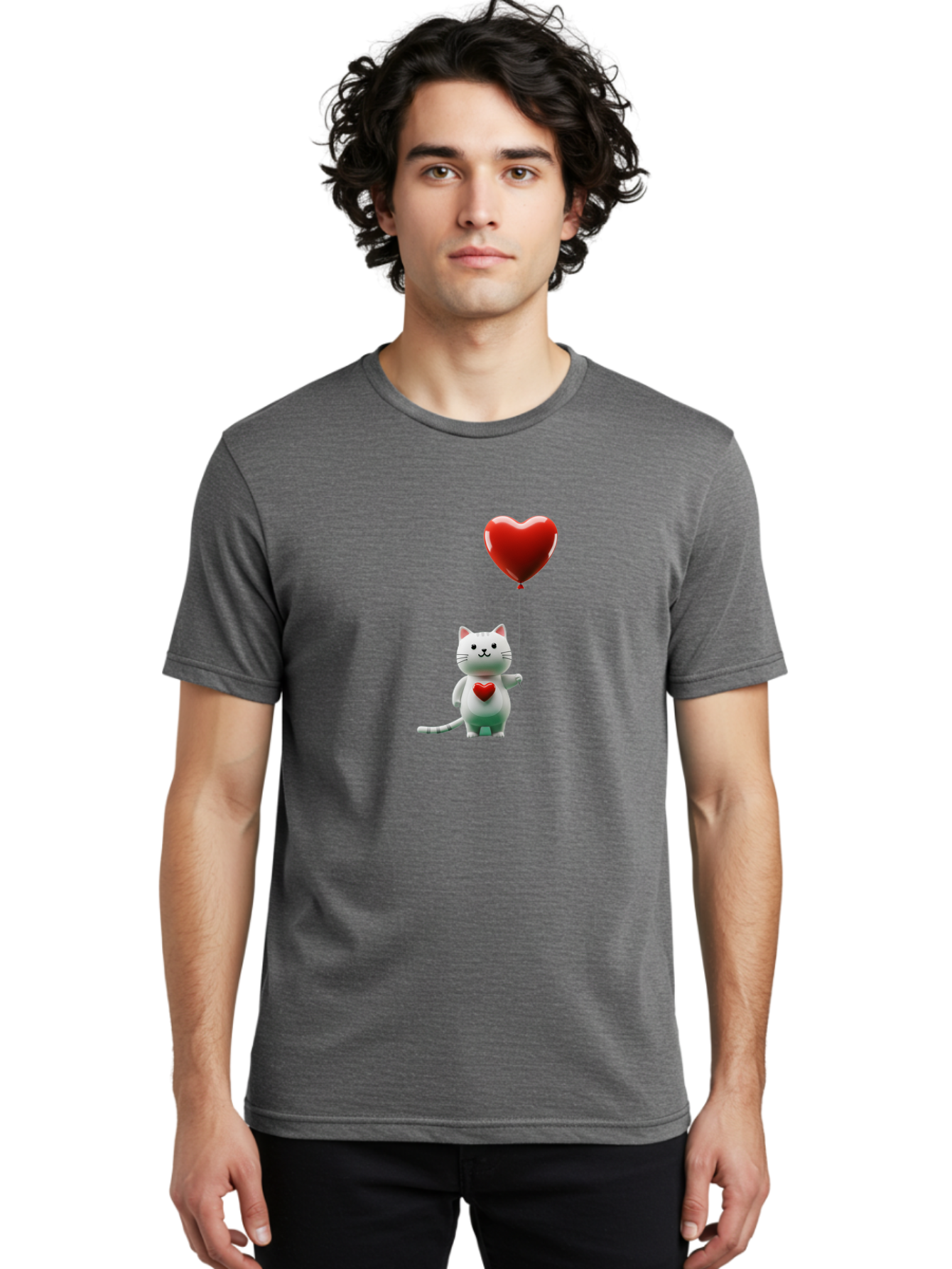 White-Cat-With-Heart-Balloon Men'S Graphic Tee, 100% Cotton, Comfortable Casual Summer Wear, Machine Washable, Vintage Camera, Old Camera, Antique Camera, Black Camera, Classic Photography, Photography Equipment, Nostalgic Device, Film Camera, Bai557 20