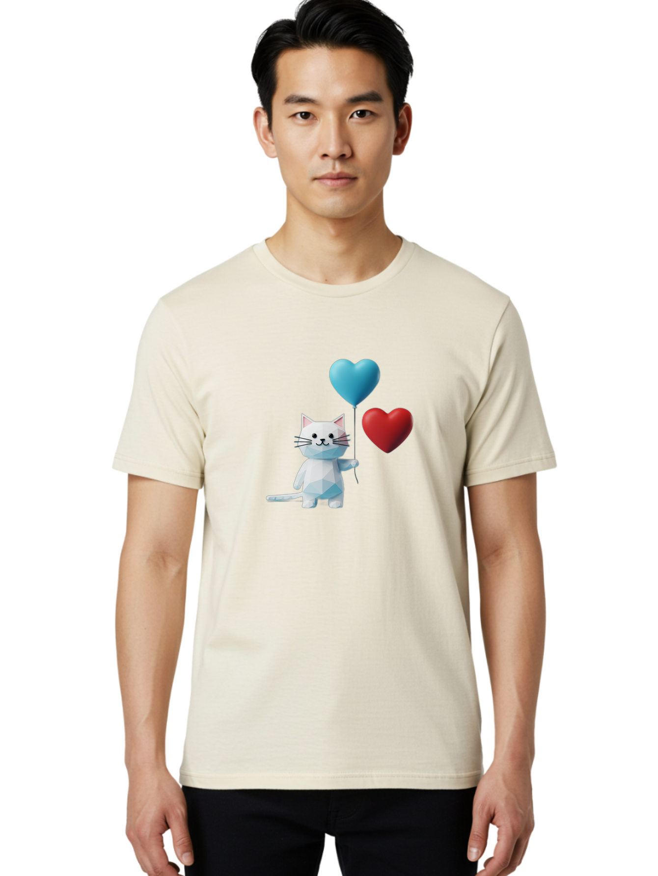 White-Cat-With-Heart-Balloons Men'S Graphic Tee, 100% Cotton, Comfortable Casual Summer Wear, Machine Washable, Vintage Camera, Old Camera, Antique Camera, Black Camera, Classic Photography, Photography Equipment, Nostalgic Device, Bai558 18