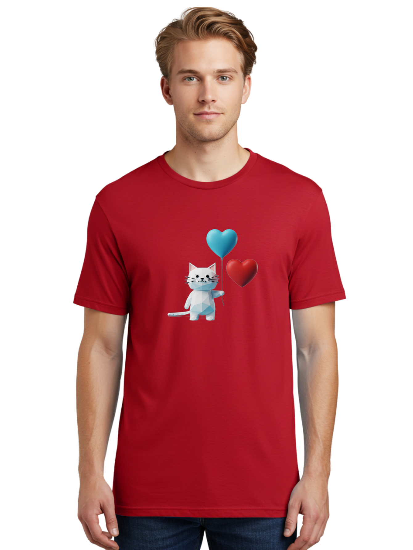 White-Cat-With-Heart-Balloons Men'S Graphic Tee, 100% Cotton, Comfortable Casual Summer Wear, Machine Washable, Vintage Camera, Old Camera, Antique Camera, Black Camera, Classic Photography, Photography Equipment, Nostalgic Device, Bai558 19