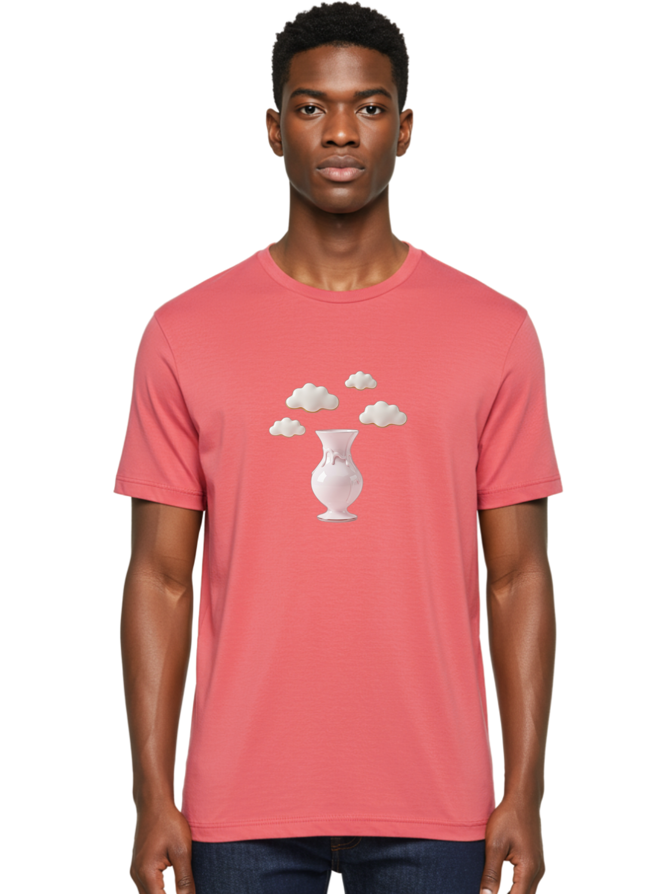 White-Vase-With-Clouds Men'S Graphic Tee, 100% Cotton, Comfortable Casual Summer Wear, Machine Washable, Vintage Camera, Old Camera, Antique Camera, Black Camera, Classic Photography, Photography Equipment, Nostalgic Device, Film Camera, Bai559 18
