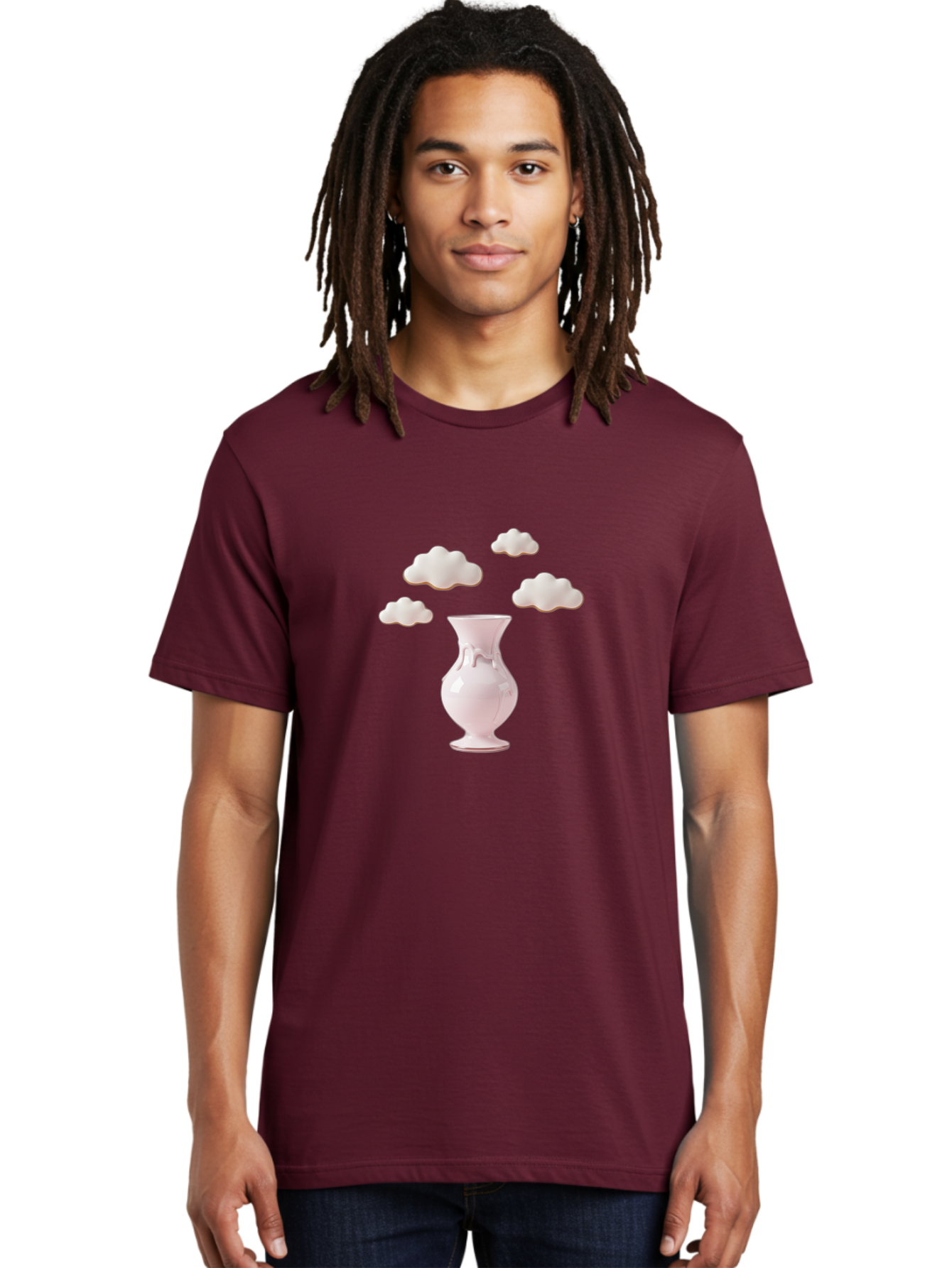 White-Vase-With-Clouds Men'S Graphic Tee, 100% Cotton, Comfortable Casual Summer Wear, Machine Washable, Vintage Camera, Old Camera, Antique Camera, Black Camera, Classic Photography, Photography Equipment, Nostalgic Device, Film Camera, Bai559 23