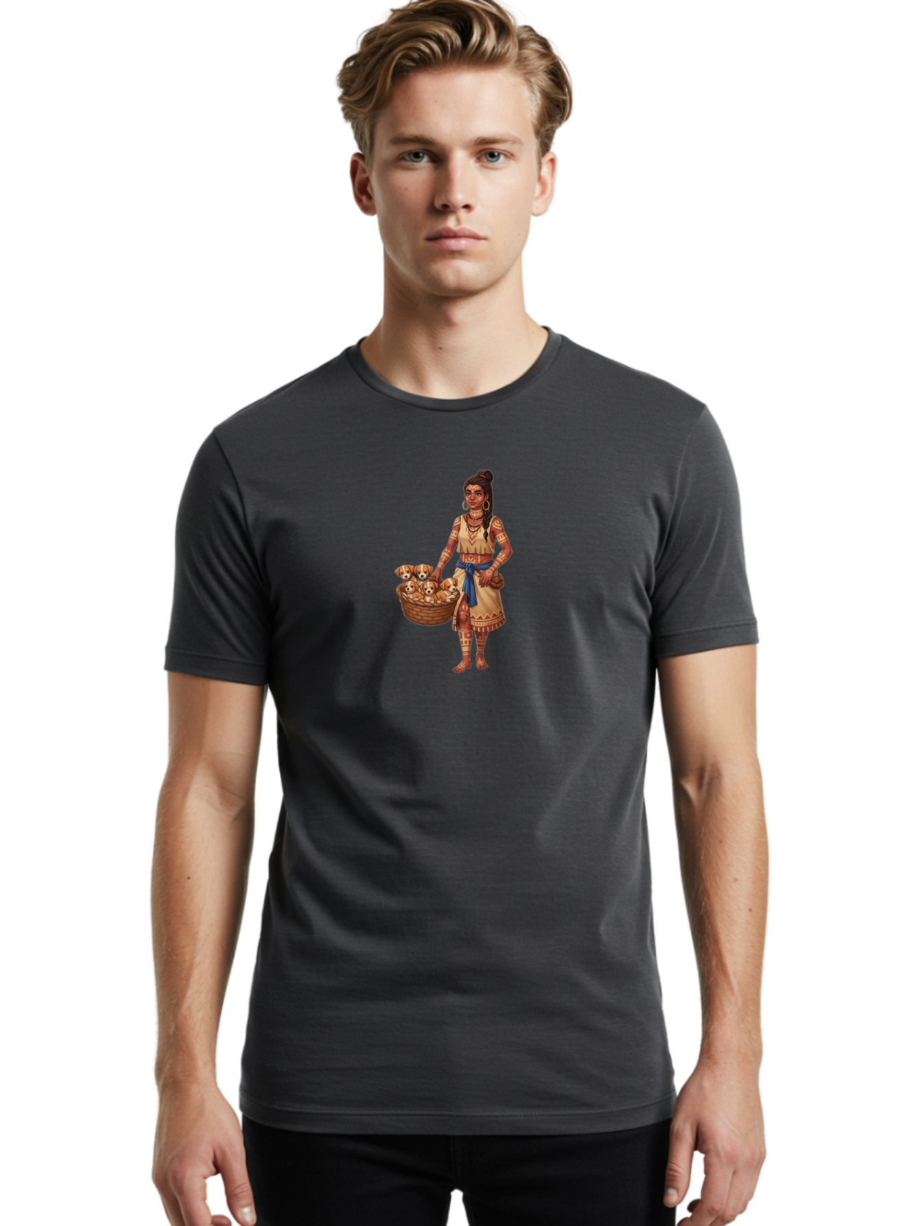 Woman-With-Puppies-1 Men'S Graphic Tee, 100% Cotton, Comfortable Casual Summer Wear, Machine Washable, Vintage Camera, Old Camera, Antique Camera, Black Camera, Classic Photography, Photography Equipment, Nostalgic Device, Film Camera, Bai565 20