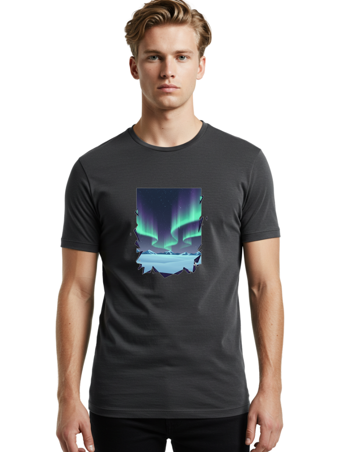 Aurora-Borealis-1 Men'S Graphic Tee, 100% Cotton, Comfortable Casual Summer Wear, Machine Washable, Vintage Camera, Old Camera, Antique Camera, Black Camera, Classic Photography, Photography Equipment, Nostalgic Device, Film Camera, Camera Art Bai580 21