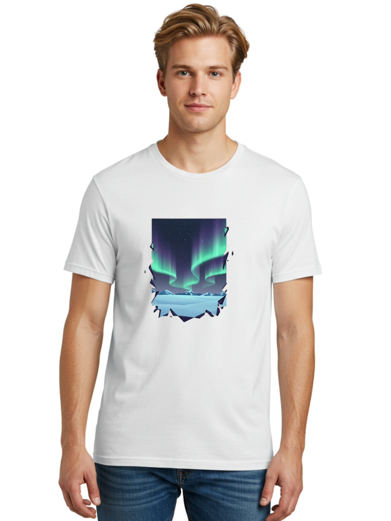 Aurora-Borealis-1 Men'S Graphic Tee, 100% Cotton, Comfortable Casual Summer Wear, Machine Washable, Vintage Camera, Old Camera, Antique Camera, Black Camera, Classic Photography, Photography Equipment, Nostalgic Device, Film Camera, Camera Art Bai580 30