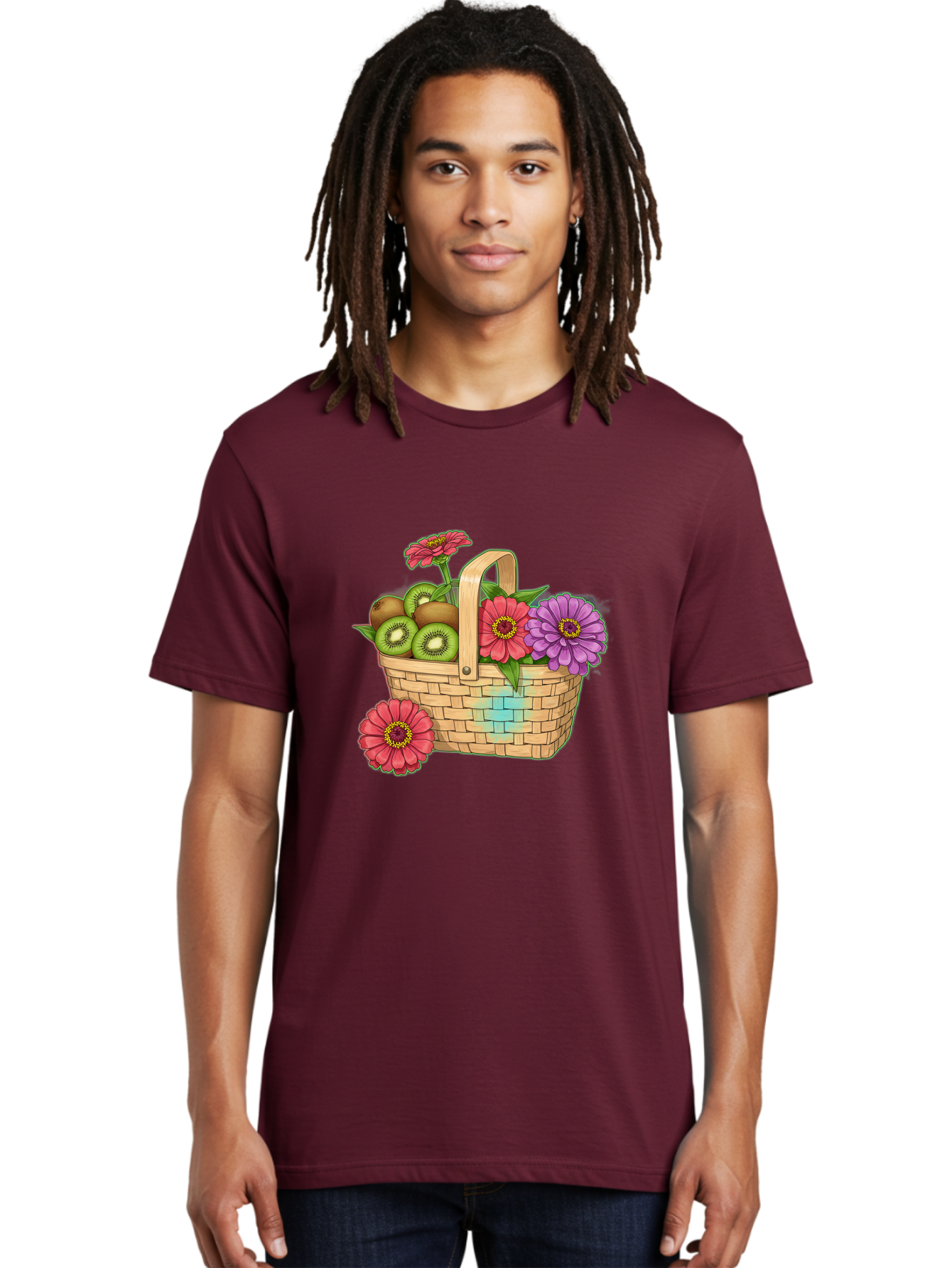 Basket-Of-Flowers-And-Kiwi-Fruits Men'S Graphic Tee, 100% Cotton, Comfortable Casual Summer Wear, Machine Washable, Vintage Camera, Old Camera, Antique Camera, Black Camera, Classic Photography, Photography Equipment, Nostalgic Device, Bai587 18