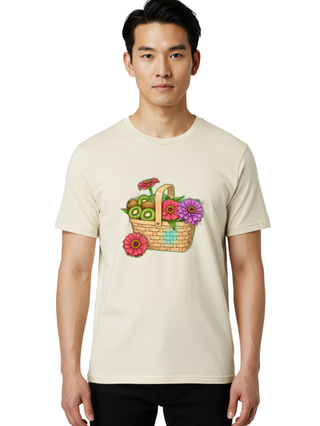 Basket-Of-Flowers-And-Kiwi-Fruits Men'S Graphic Tee, 100% Cotton, Comfortable Casual Summer Wear, Machine Washable, Vintage Camera, Old Camera, Antique Camera, Black Camera, Classic Photography, Photography Equipment, Nostalgic Device, Bai587 29