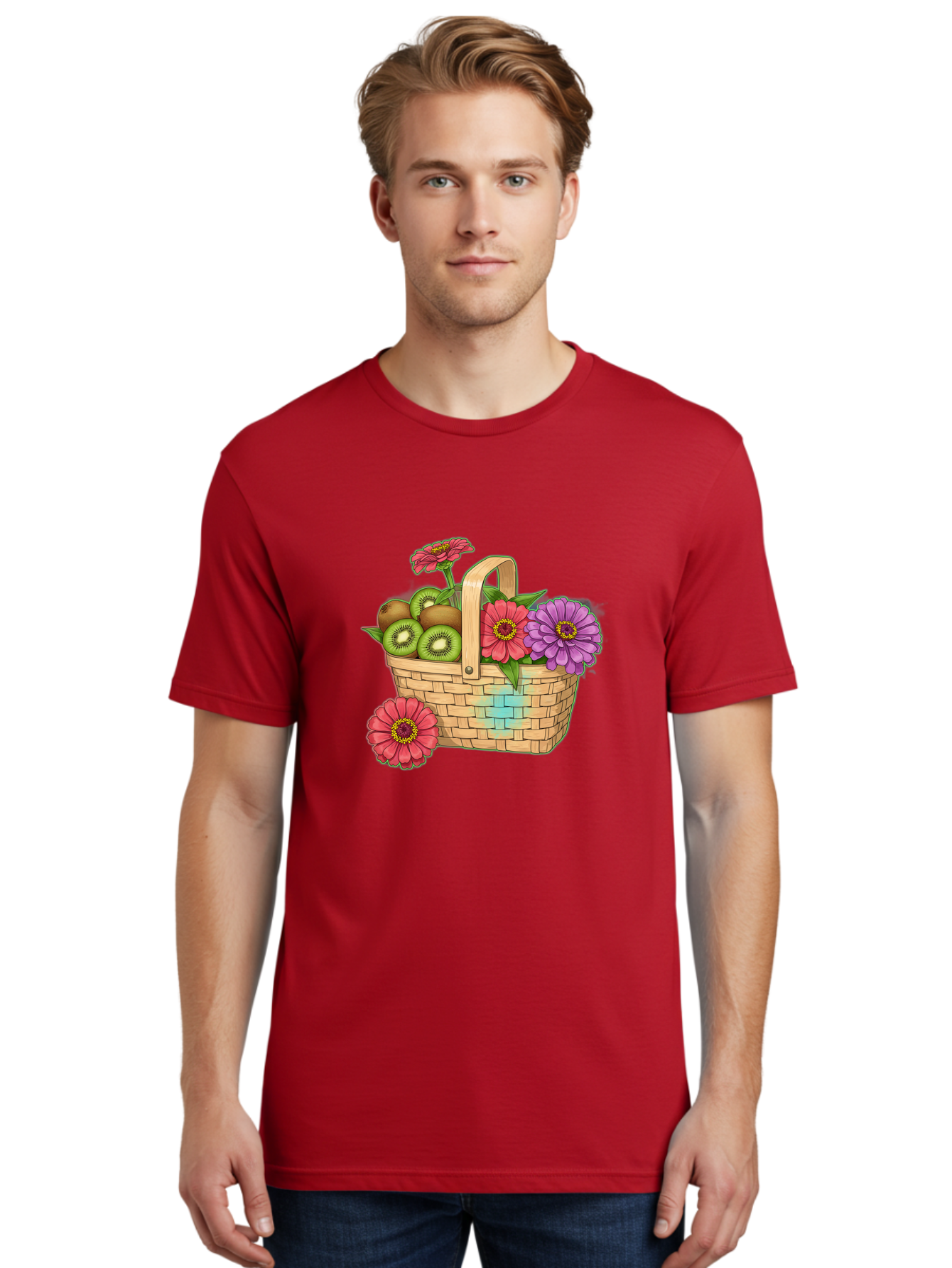 Basket-Of-Flowers-And-Kiwi-Fruits Men'S Graphic Tee, 100% Cotton, Comfortable Casual Summer Wear, Machine Washable, Vintage Camera, Old Camera, Antique Camera, Black Camera, Classic Photography, Photography Equipment, Nostalgic Device, Bai587 26