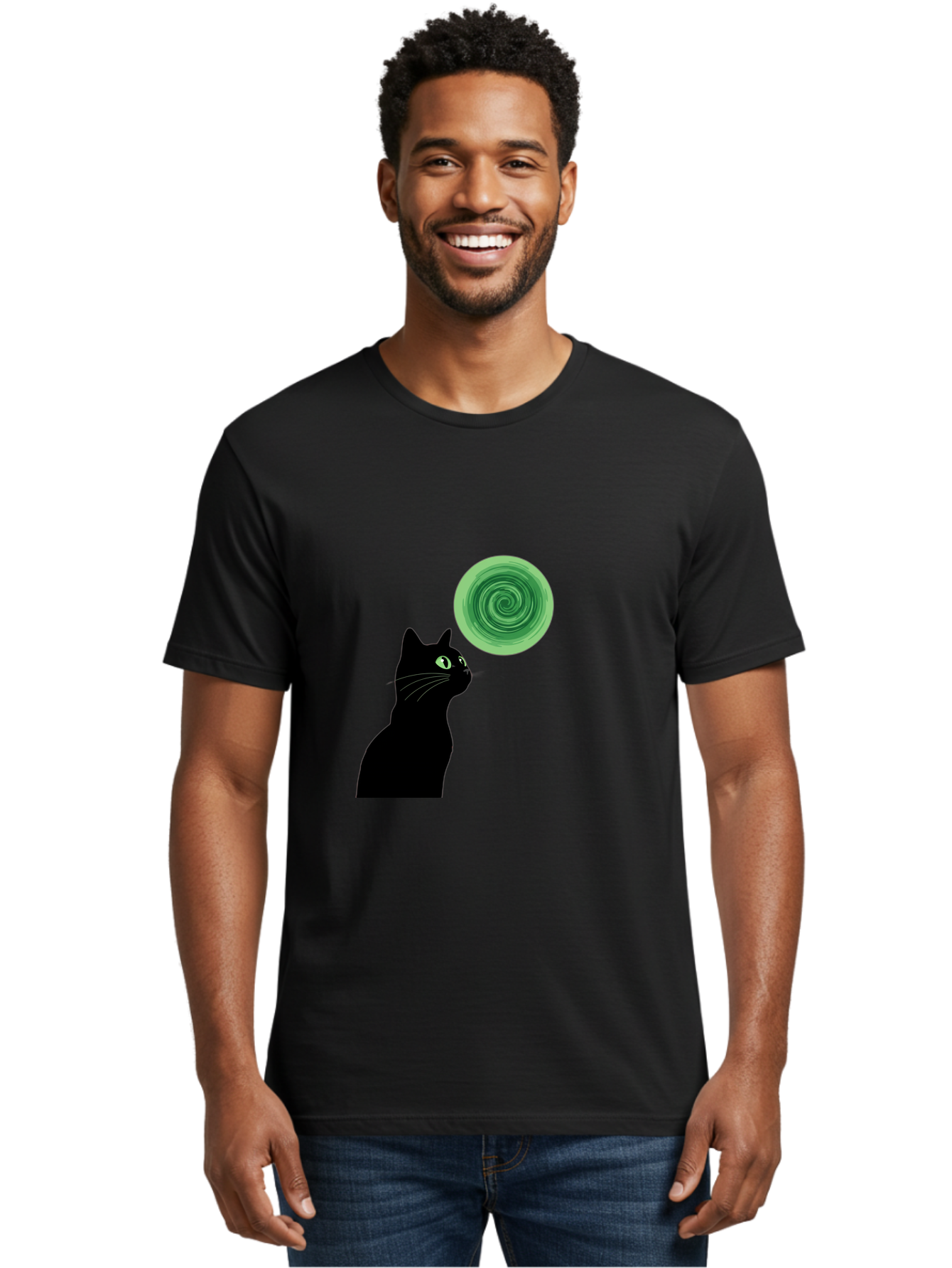 Black-Cat-And-Spiral Men'S Graphic Tee, 100% Cotton, Comfortable Casual Summer Wear, Machine Washable, Vintage Camera, Old Camera, Antique Camera, Black Camera, Classic Photography, Photography Equipment, Nostalgic Device, Film Camera, Bai592 20