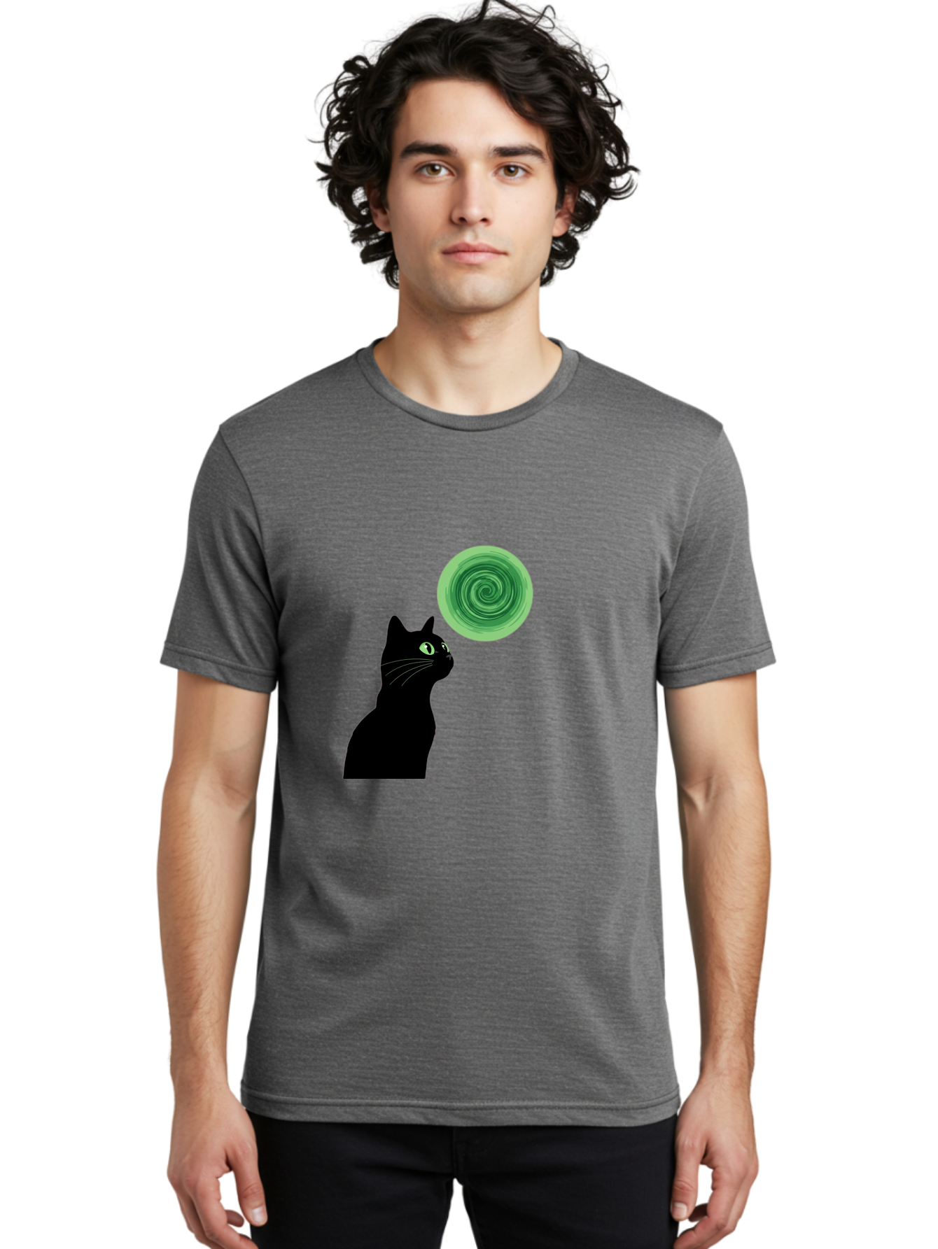 Black-Cat-And-Spiral Men'S Graphic Tee, 100% Cotton, Comfortable Casual Summer Wear, Machine Washable, Vintage Camera, Old Camera, Antique Camera, Black Camera, Classic Photography, Photography Equipment, Nostalgic Device, Film Camera, Bai592 19