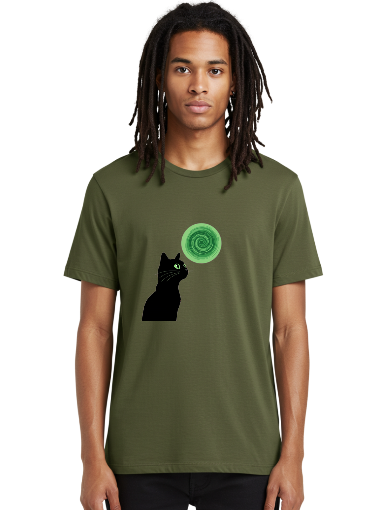 Black-Cat-And-Spiral Men'S Graphic Tee, 100% Cotton, Comfortable Casual Summer Wear, Machine Washable, Vintage Camera, Old Camera, Antique Camera, Black Camera, Classic Photography, Photography Equipment, Nostalgic Device, Film Camera, Bai592 18