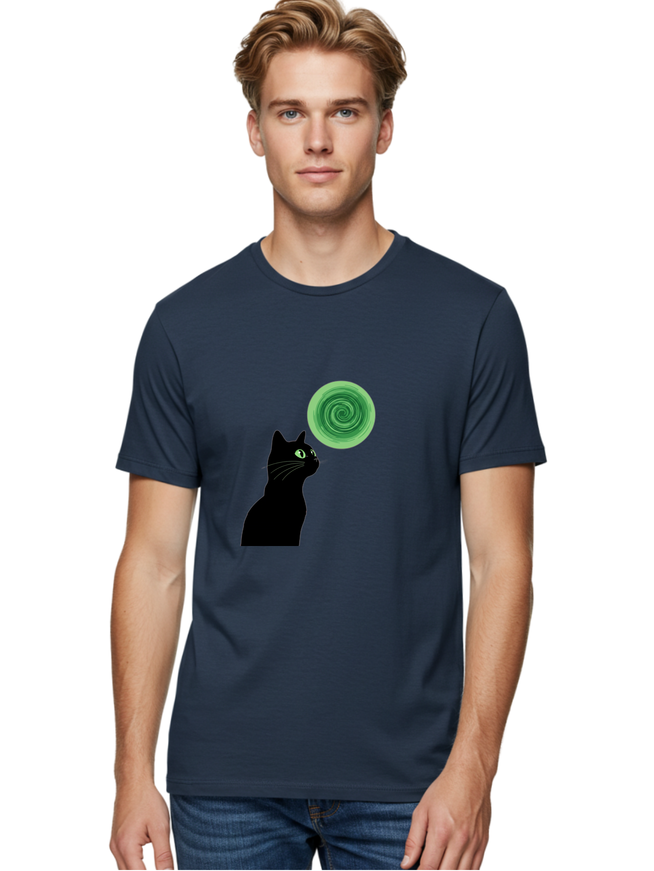 Black-Cat-And-Spiral Men'S Graphic Tee, 100% Cotton, Comfortable Casual Summer Wear, Machine Washable, Vintage Camera, Old Camera, Antique Camera, Black Camera, Classic Photography, Photography Equipment, Nostalgic Device, Film Camera, Bai592 21