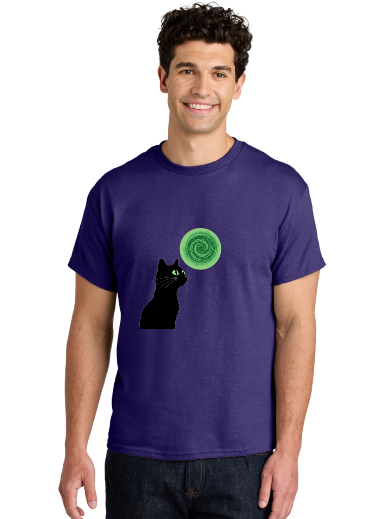 Black-Cat-And-Spiral Men'S Graphic Tee, 100% Cotton, Comfortable Casual Summer Wear, Machine Washable, Vintage Camera, Old Camera, Antique Camera, Black Camera, Classic Photography, Photography Equipment, Nostalgic Device, Film Camera, Bai592 16