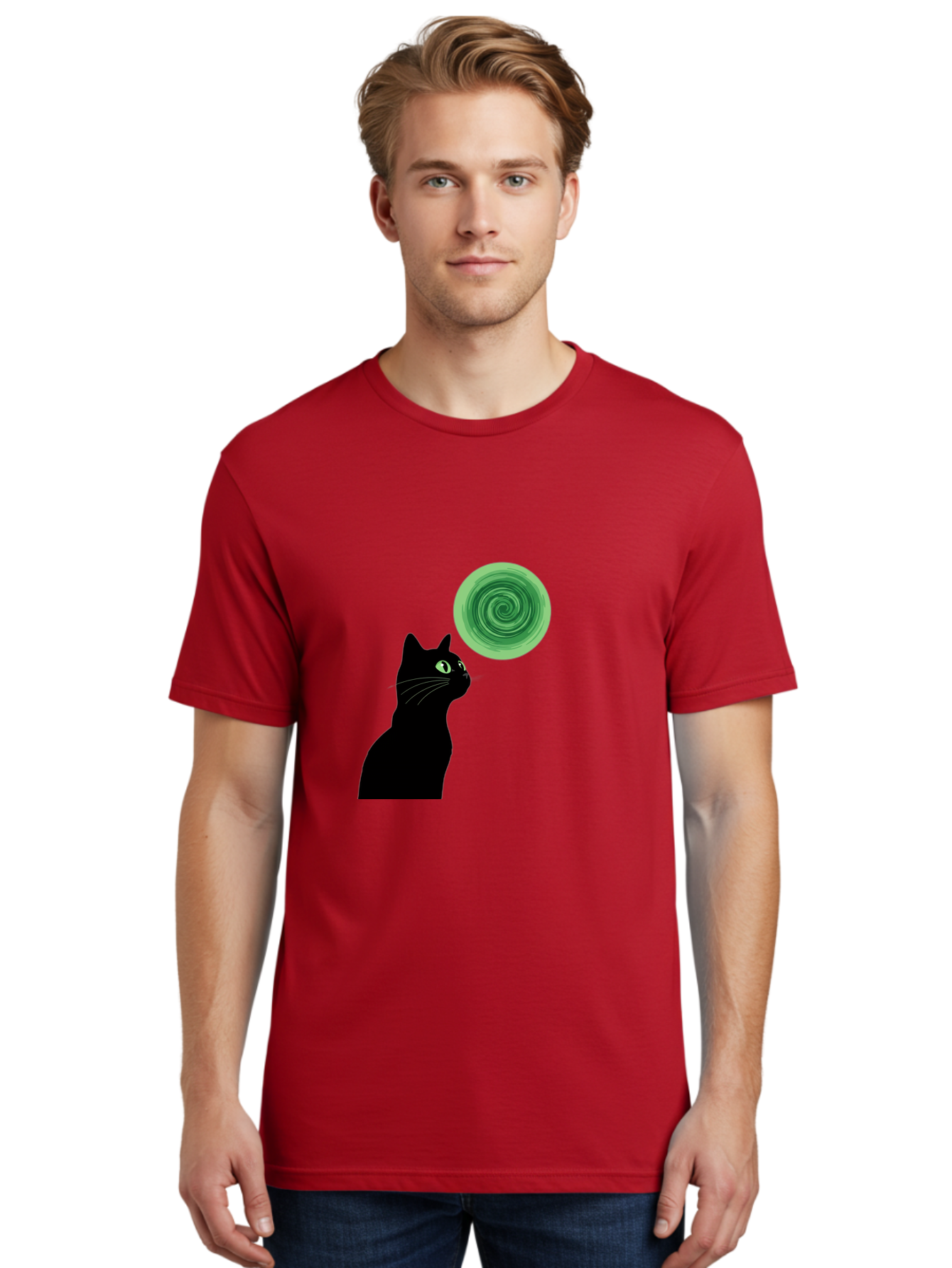Black-Cat-And-Spiral Men'S Graphic Tee, 100% Cotton, Comfortable Casual Summer Wear, Machine Washable, Vintage Camera, Old Camera, Antique Camera, Black Camera, Classic Photography, Photography Equipment, Nostalgic Device, Film Camera, Bai592 25