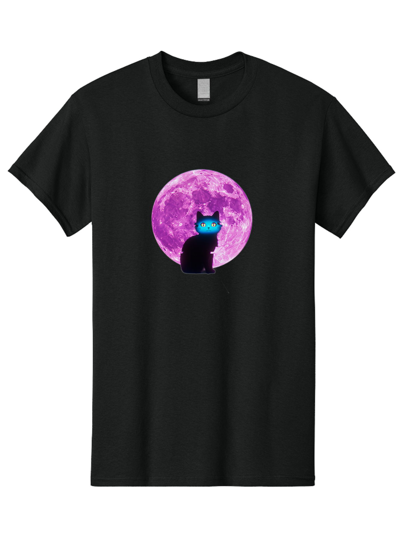 Black-Cat-Purple-Moon Men'S Graphic Tee, 100% Cotton, Comfortable Casual Summer Wear, Machine Washable, Vintage Camera, Old Camera, Antique Camera, Black Camera, Classic Photography, Photography Equipment, Nostalgic Device, Film Camera, Bai594 5