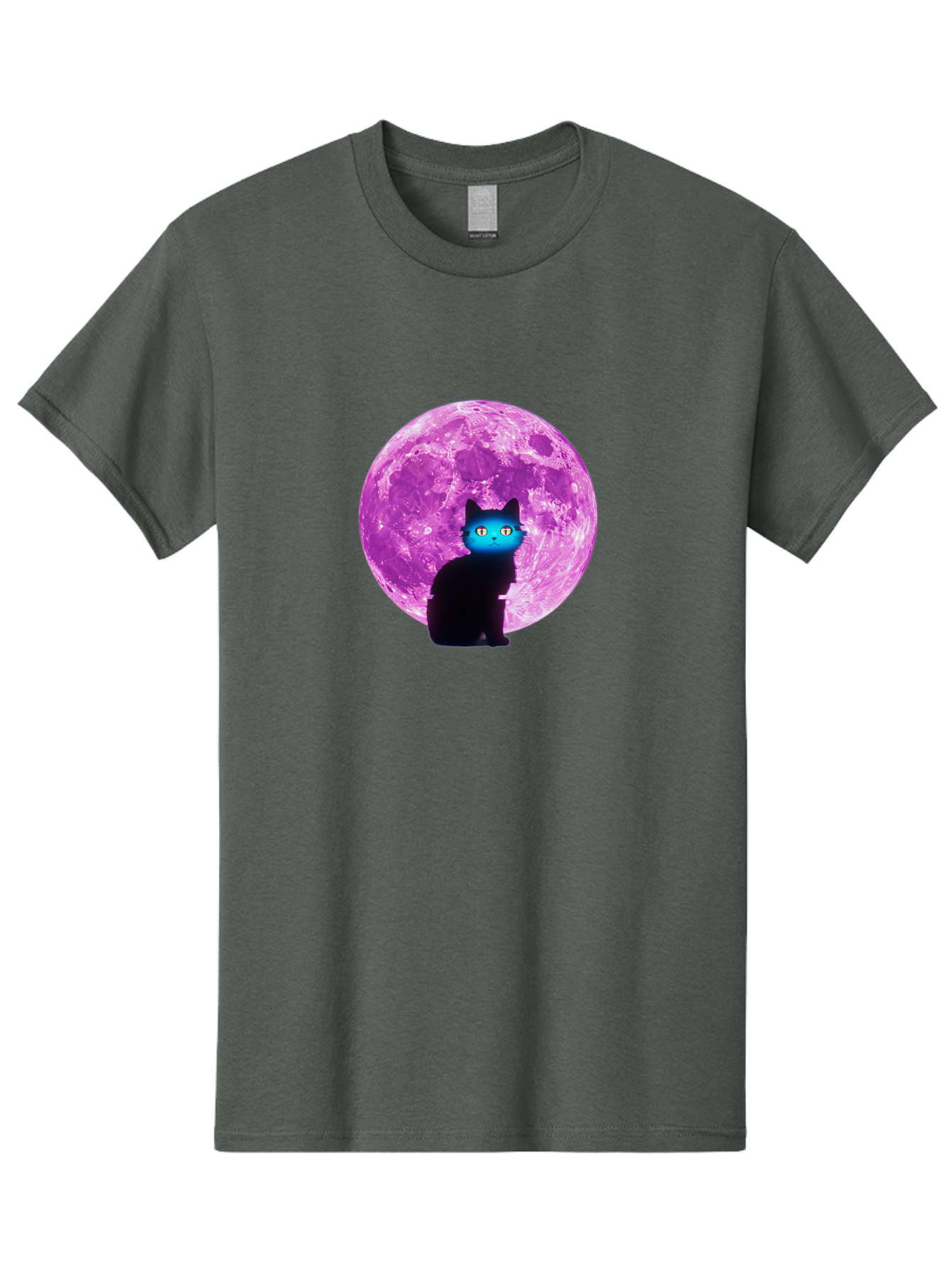 Black-Cat-Purple-Moon Men'S Graphic Tee, 100% Cotton, Comfortable Casual Summer Wear, Machine Washable, Vintage Camera, Old Camera, Antique Camera, Black Camera, Classic Photography, Photography Equipment, Nostalgic Device, Film Camera, Bai594 4