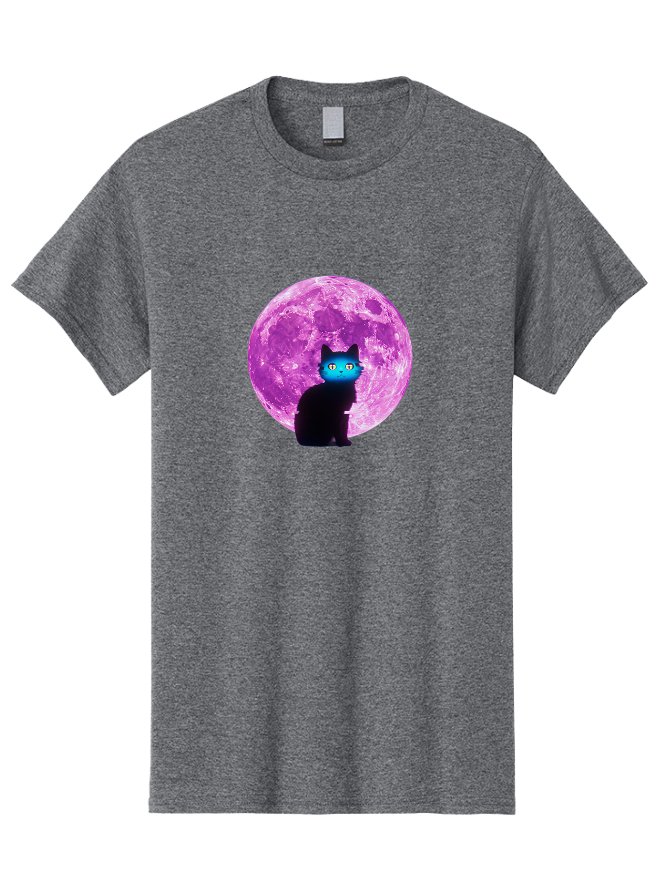 Black-Cat-Purple-Moon Men'S Graphic Tee, 100% Cotton, Comfortable Casual Summer Wear, Machine Washable, Vintage Camera, Old Camera, Antique Camera, Black Camera, Classic Photography, Photography Equipment, Nostalgic Device, Film Camera, Bai594 15
