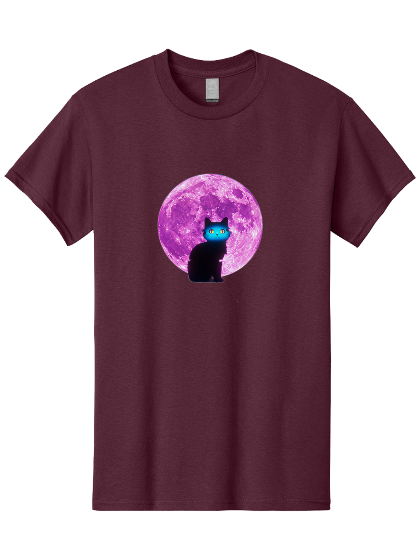 Black-Cat-Purple-Moon Men'S Graphic Tee, 100% Cotton, Comfortable Casual Summer Wear, Machine Washable, Vintage Camera, Old Camera, Antique Camera, Black Camera, Classic Photography, Photography Equipment, Nostalgic Device, Film Camera, Bai594 9