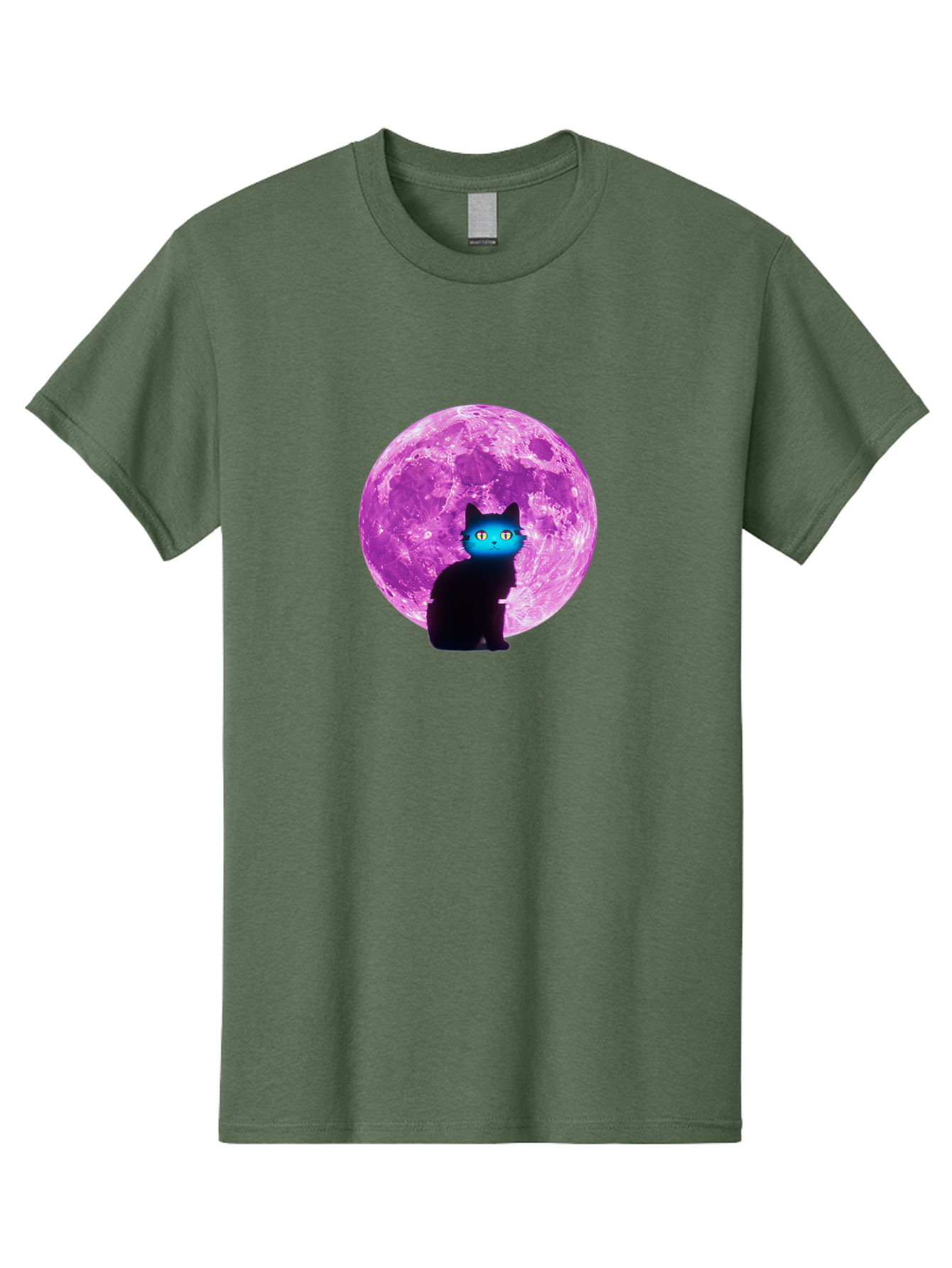 Black-Cat-Purple-Moon Men'S Graphic Tee, 100% Cotton, Comfortable Casual Summer Wear, Machine Washable, Vintage Camera, Old Camera, Antique Camera, Black Camera, Classic Photography, Photography Equipment, Nostalgic Device, Film Camera, Bai594 3