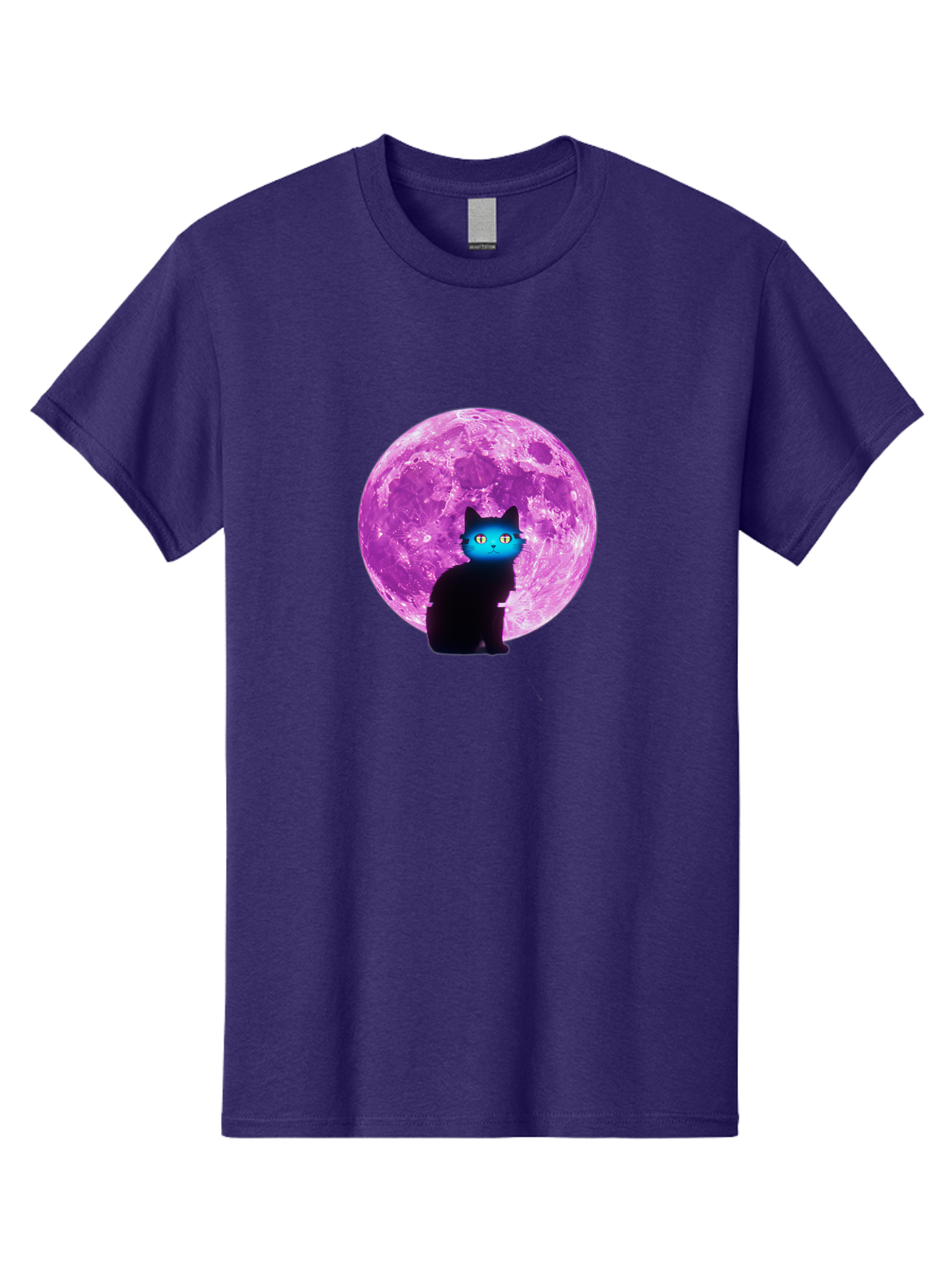 Black-Cat-Purple-Moon Men'S Graphic Tee, 100% Cotton, Comfortable Casual Summer Wear, Machine Washable, Vintage Camera, Old Camera, Antique Camera, Black Camera, Classic Photography, Photography Equipment, Nostalgic Device, Film Camera, Bai594 8