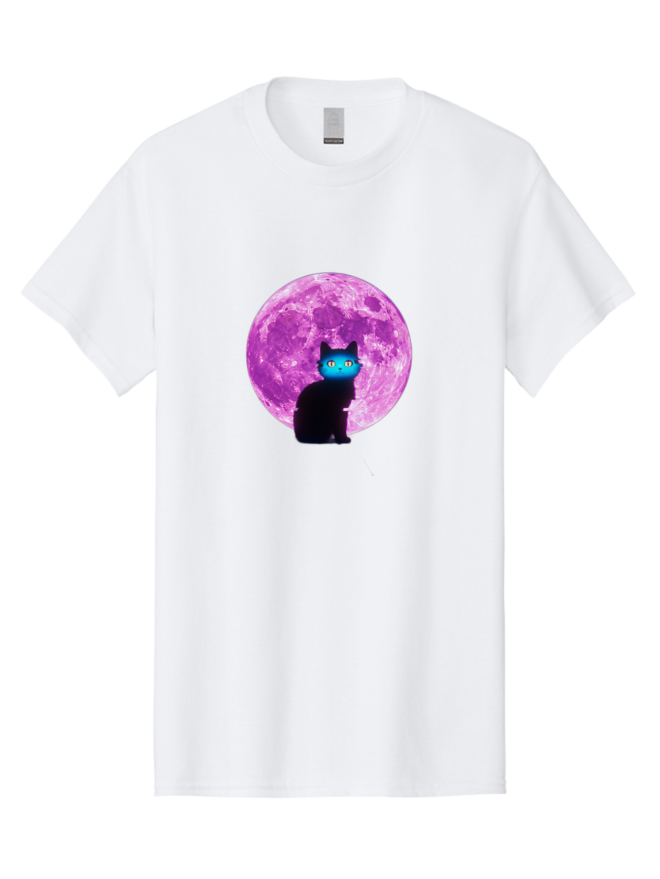 Black-Cat-Purple-Moon Men'S Graphic Tee, 100% Cotton, Comfortable Casual Summer Wear, Machine Washable, Vintage Camera, Old Camera, Antique Camera, Black Camera, Classic Photography, Photography Equipment, Nostalgic Device, Film Camera, Bai594 1