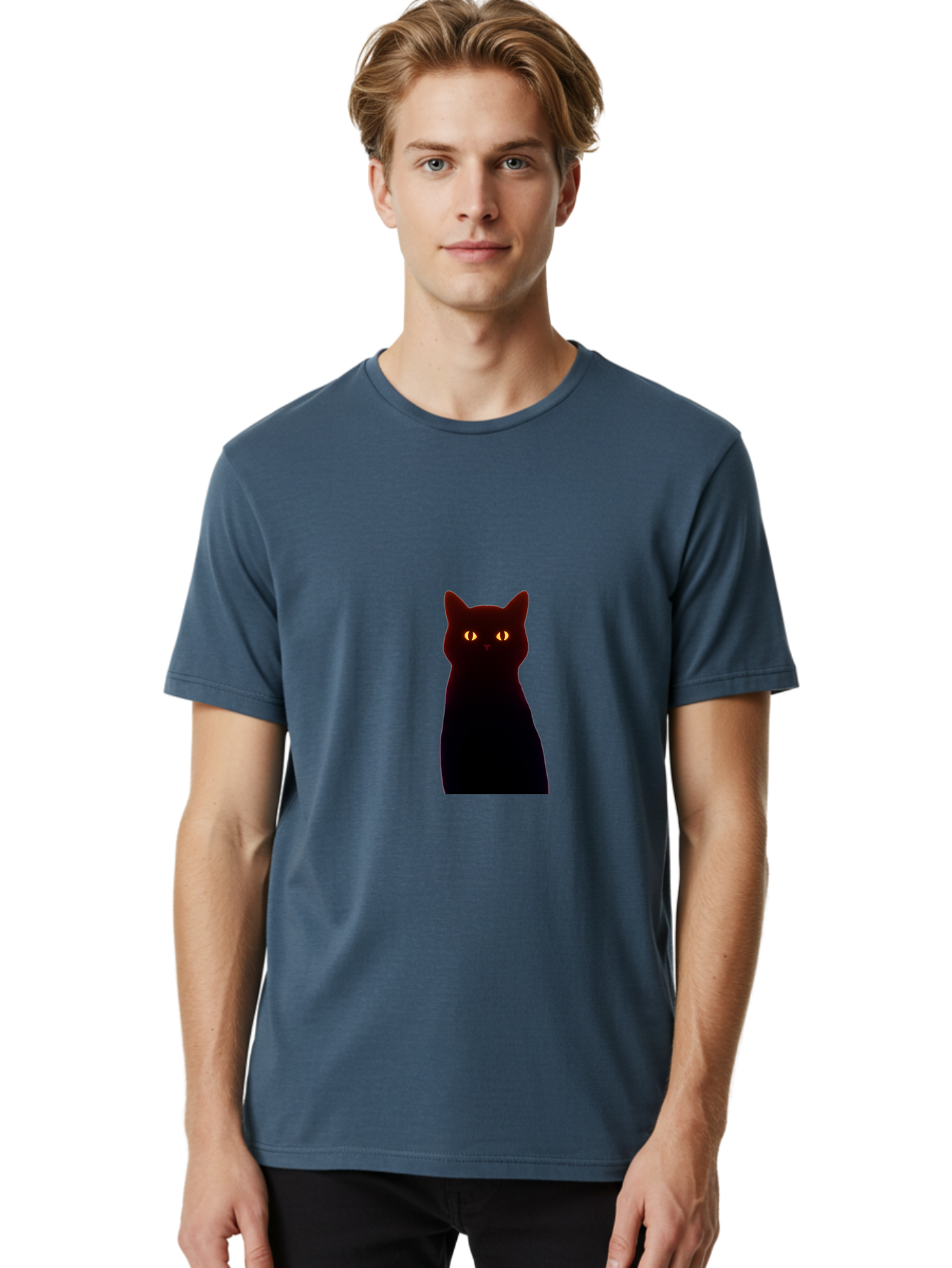 Black-Cat-With-Glowing-Eyes Men'S Graphic Tee, 100% Cotton, Comfortable Casual Summer Wear, Machine Washable, Vintage Camera, Old Camera, Antique Camera, Black Camera, Classic Photography, Photography Equipment, Nostalgic Device, Film Camera, Bai595 22