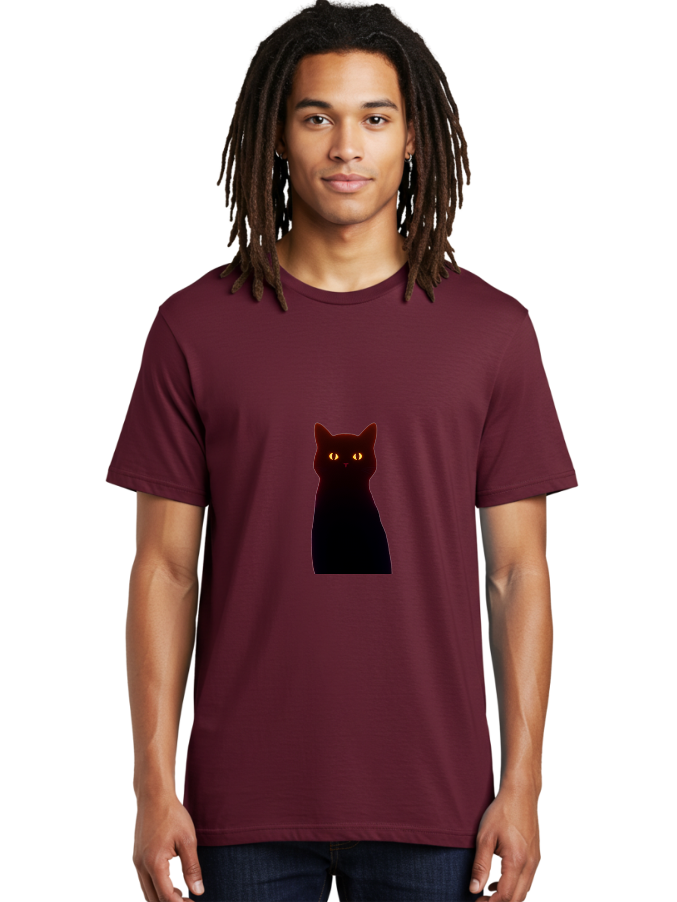 Black-Cat-With-Glowing-Eyes Men'S Graphic Tee, 100% Cotton, Comfortable Casual Summer Wear, Machine Washable, Vintage Camera, Old Camera, Antique Camera, Black Camera, Classic Photography, Photography Equipment, Nostalgic Device, Film Camera, Bai595 18