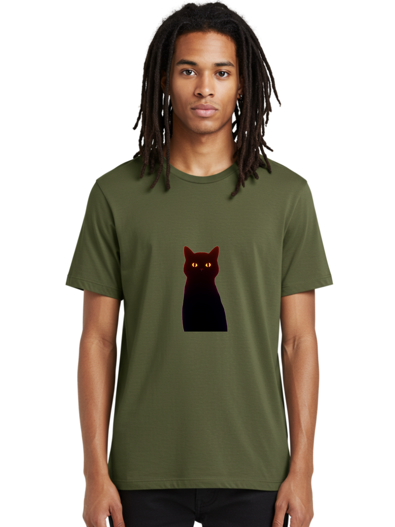Black-Cat-With-Glowing-Eyes Men'S Graphic Tee, 100% Cotton, Comfortable Casual Summer Wear, Machine Washable, Vintage Camera, Old Camera, Antique Camera, Black Camera, Classic Photography, Photography Equipment, Nostalgic Device, Film Camera, Bai595 30