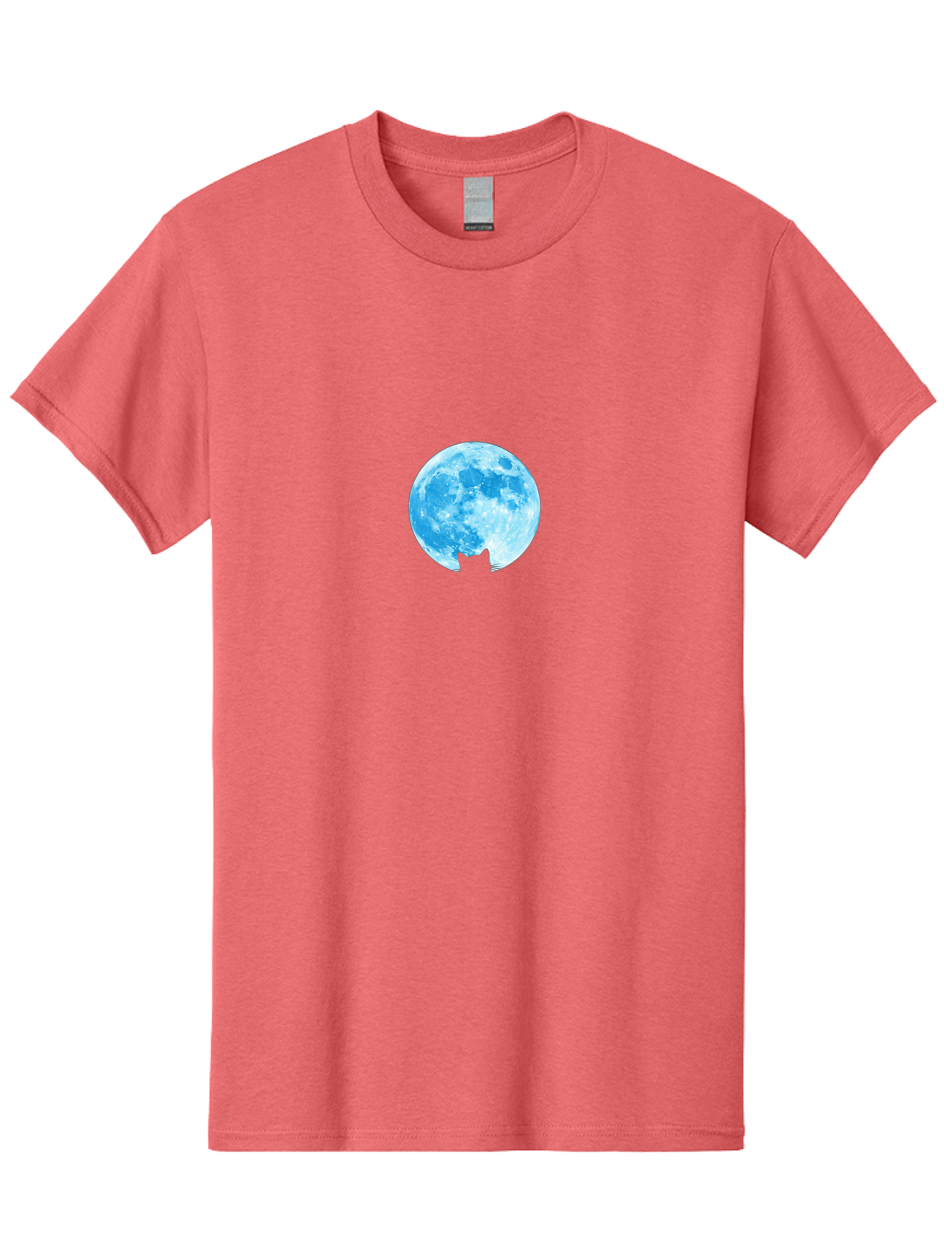 Blue-Moon-With-Cat-Silhouette Men'S Graphic Tee, 100% Cotton, Comfortable Casual Summer Wear, Machine Washable, Vintage Camera, Old Camera, Antique Camera, Black Camera, Classic Photography, Photography Equipment, Nostalgic Device, Bai599 7