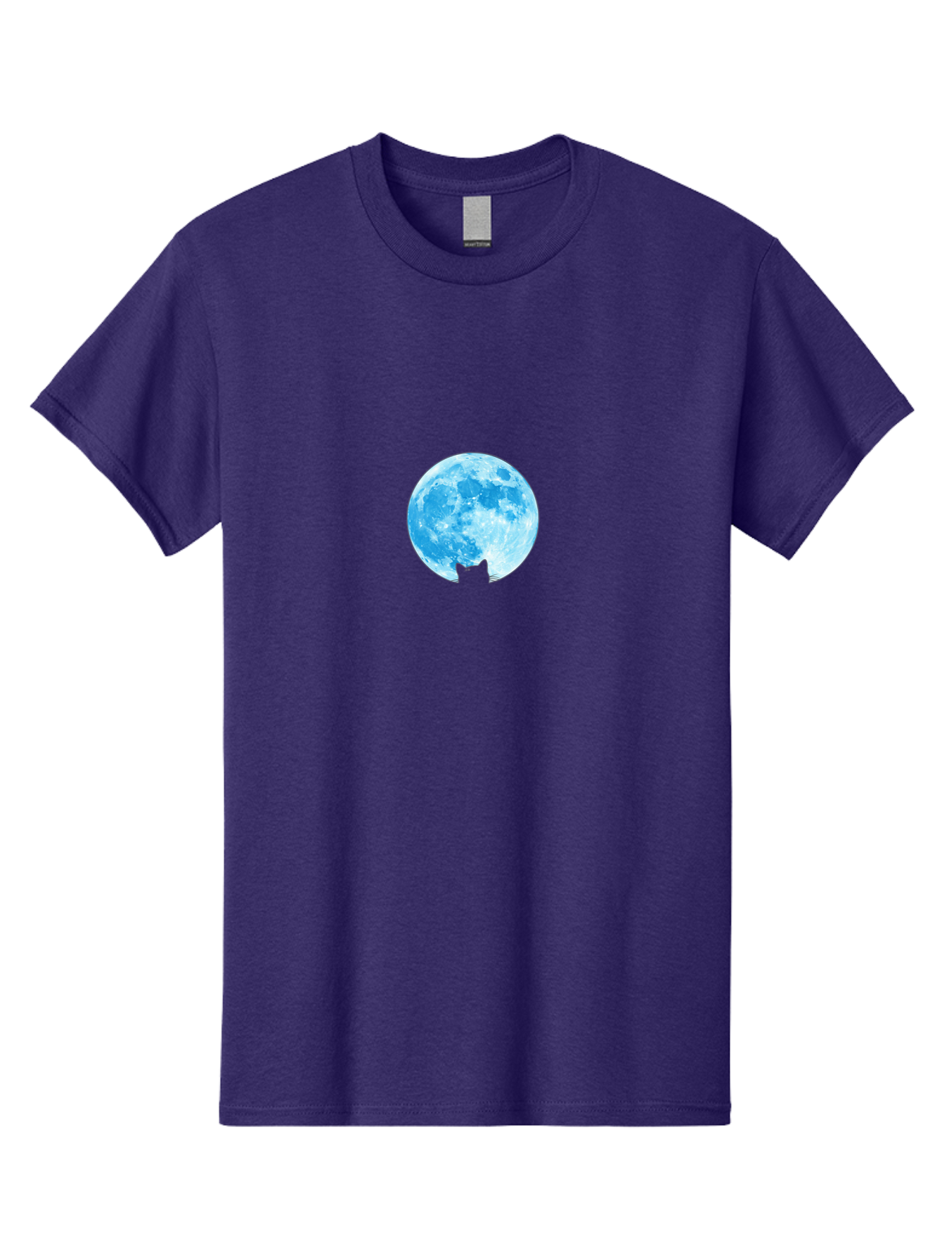 Blue-Moon-With-Cat-Silhouette Men'S Graphic Tee, 100% Cotton, Comfortable Casual Summer Wear, Machine Washable, Vintage Camera, Old Camera, Antique Camera, Black Camera, Classic Photography, Photography Equipment, Nostalgic Device, Bai599 9