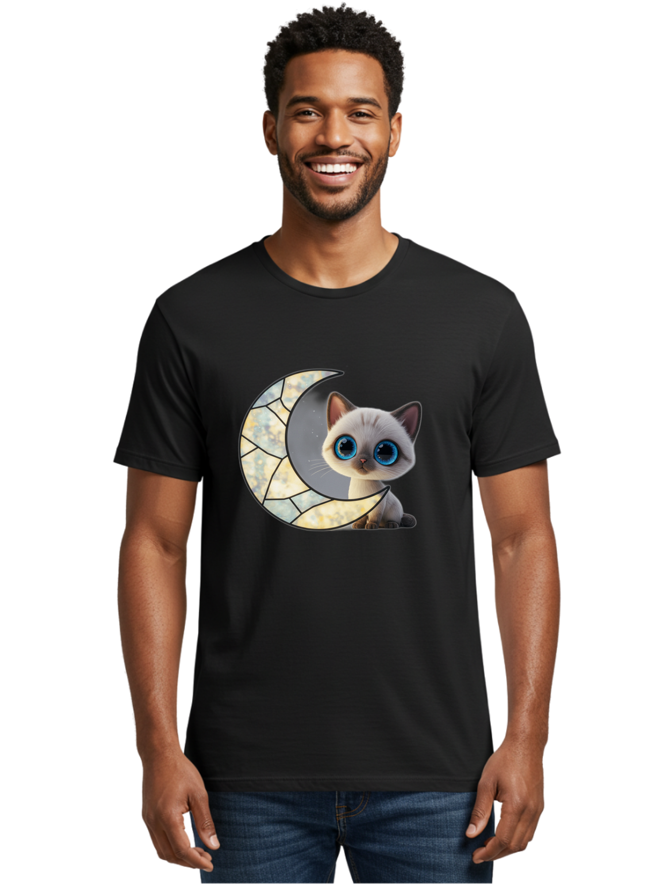 Cat-And-Crescent-Moon-1 Men'S Graphic Tee, 100% Cotton, Comfortable Casual Summer Wear, Machine Washable, Vintage Camera, Old Camera, Antique Camera, Black Camera, Classic Photography, Photography Equipment, Nostalgic Device, Film Camera, Bai619 20