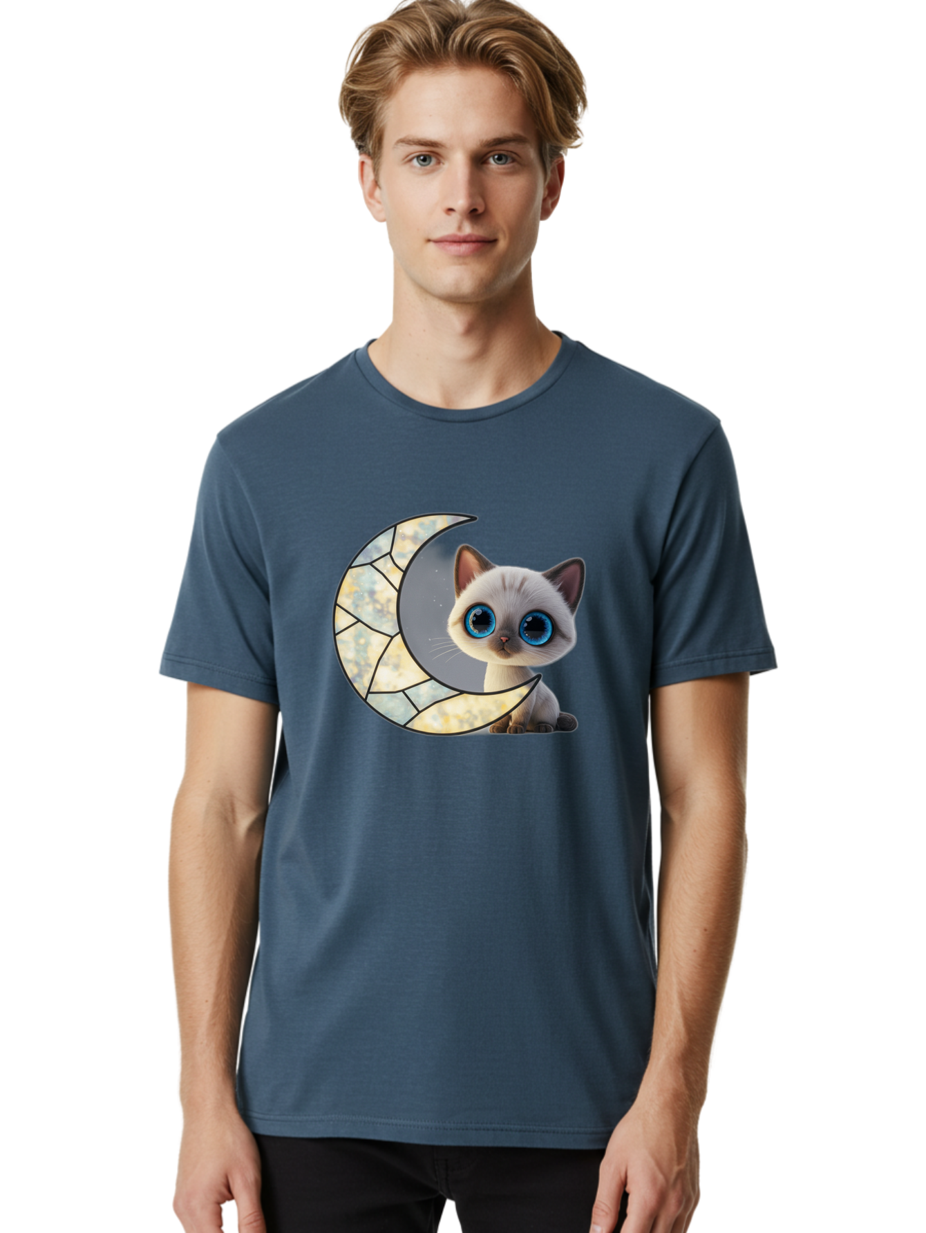 Cat-And-Crescent-Moon-1 Men'S Graphic Tee, 100% Cotton, Comfortable Casual Summer Wear, Machine Washable, Vintage Camera, Old Camera, Antique Camera, Black Camera, Classic Photography, Photography Equipment, Nostalgic Device, Film Camera, Bai619 17