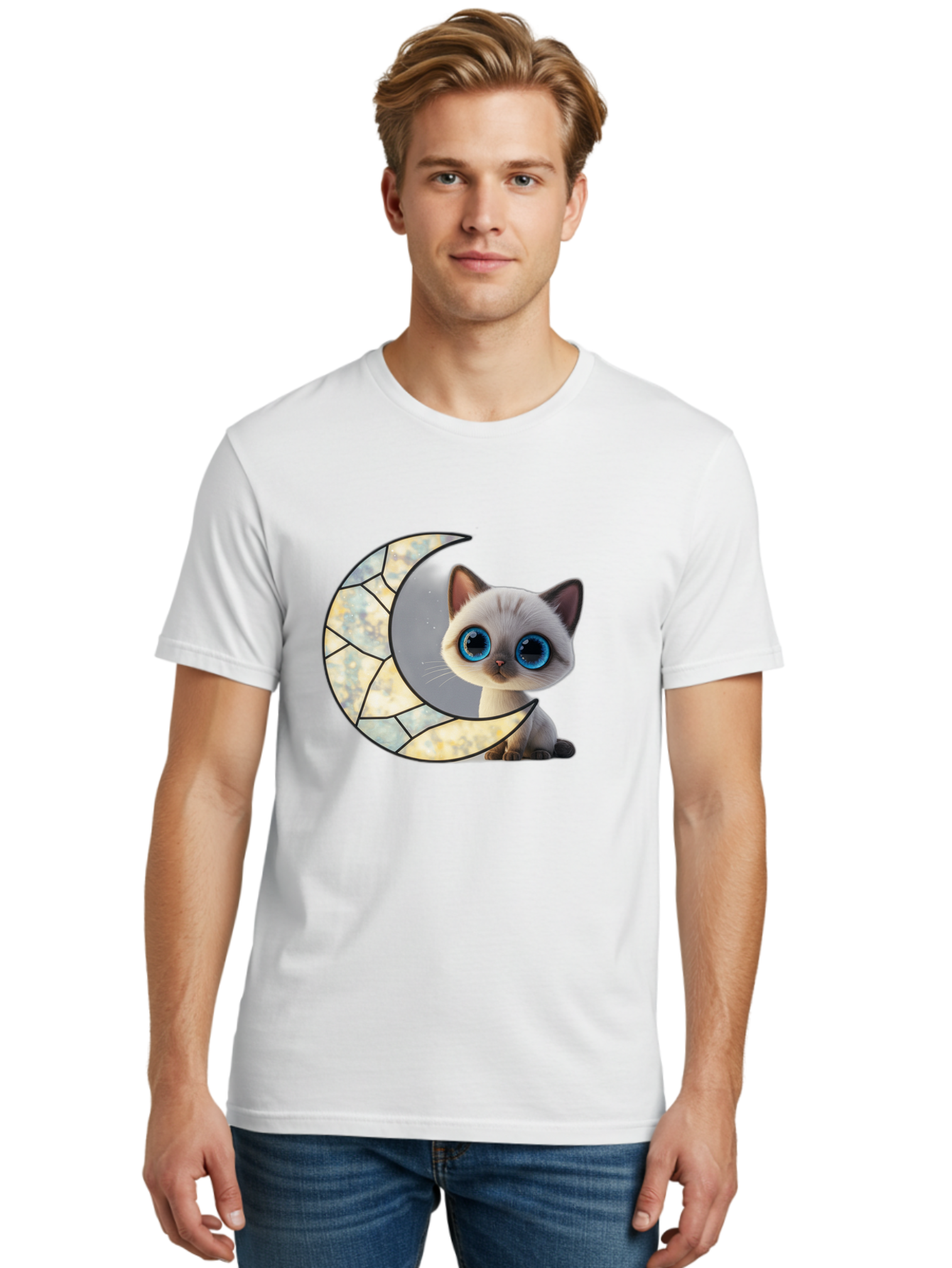 Cat-And-Crescent-Moon-1 Men'S Graphic Tee, 100% Cotton, Comfortable Casual Summer Wear, Machine Washable, Vintage Camera, Old Camera, Antique Camera, Black Camera, Classic Photography, Photography Equipment, Nostalgic Device, Film Camera, Bai619 21