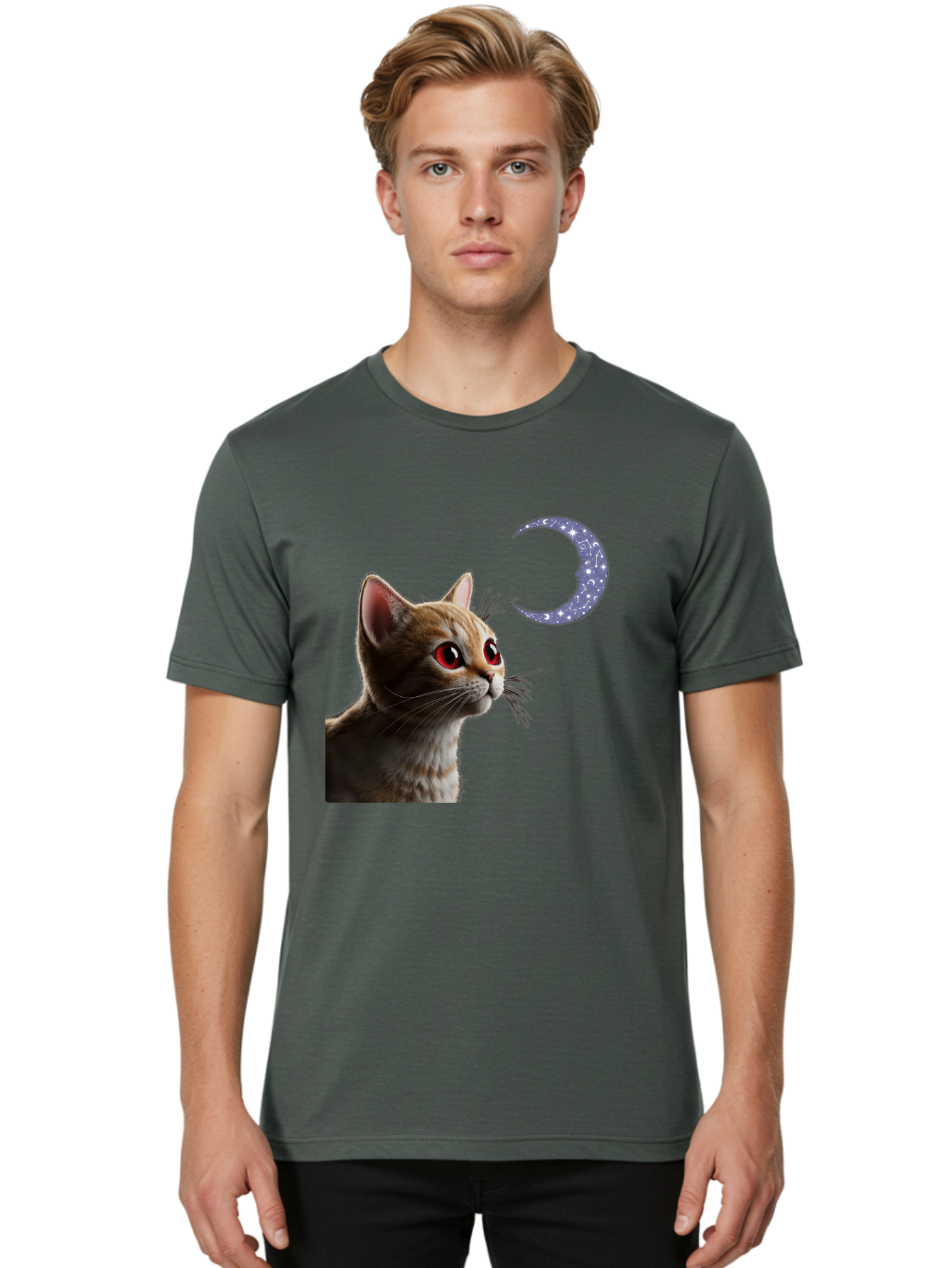 Cat-And-Crescent-Moon-2 Men'S Graphic Tee, 100% Cotton, Comfortable Casual Summer Wear, Machine Washable, Vintage Camera, Old Camera, Antique Camera, Black Camera, Classic Photography, Photography Equipment, Nostalgic Device, Film Camera, Bai620 18