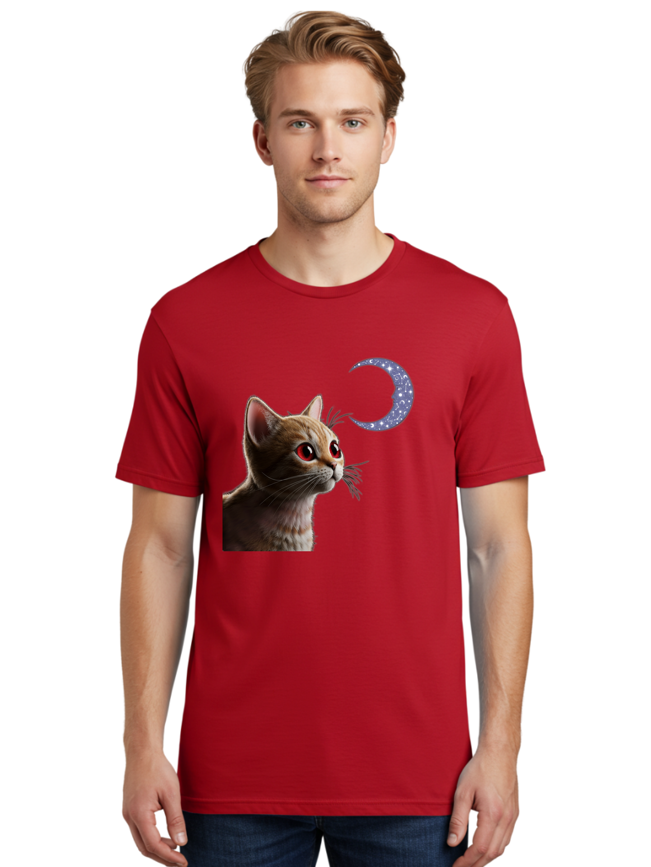 Cat-And-Crescent-Moon-2 Men'S Graphic Tee, 100% Cotton, Comfortable Casual Summer Wear, Machine Washable, Vintage Camera, Old Camera, Antique Camera, Black Camera, Classic Photography, Photography Equipment, Nostalgic Device, Film Camera, Bai620 19