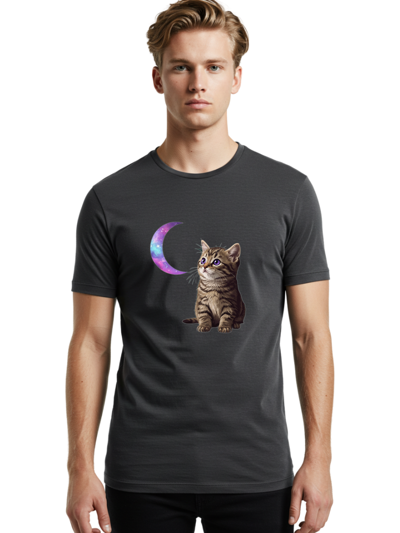 Cat-And-Crescent-Moon-3 Men'S Graphic Tee, 100% Cotton, Comfortable Casual Summer Wear, Machine Washable, Vintage Camera, Old Camera, Antique Camera, Black Camera, Classic Photography, Photography Equipment, Nostalgic Device, Film Camera, Bai621 29